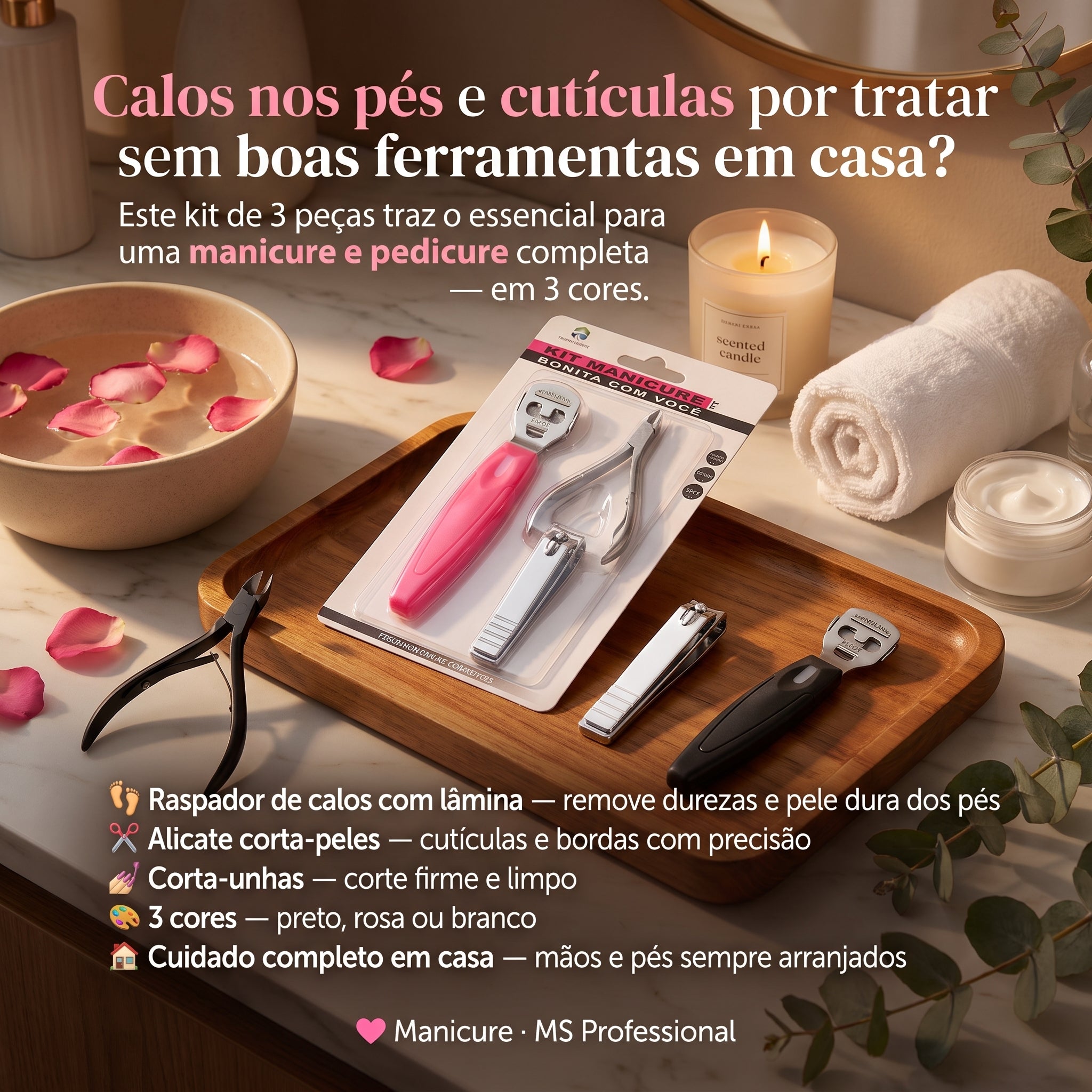 Triunfo Cosmetic Kit de Manicure Bonita com Você 3 Peças