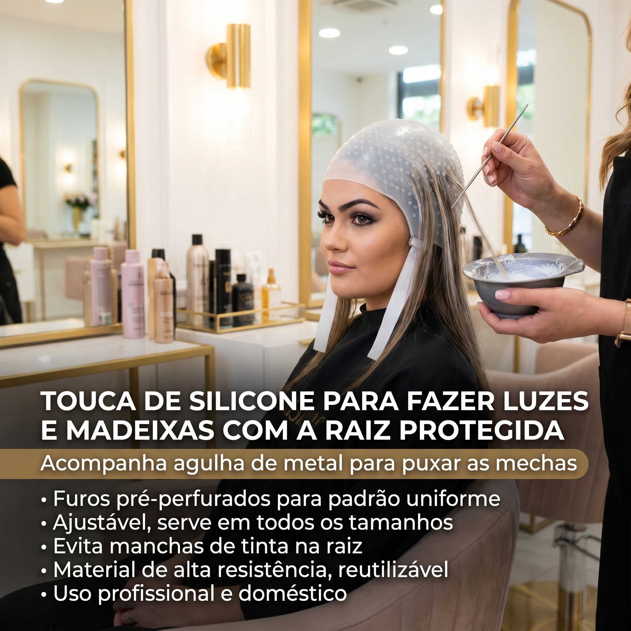 Dompel Touca Classic para Luzes e Madeixas com Agulha