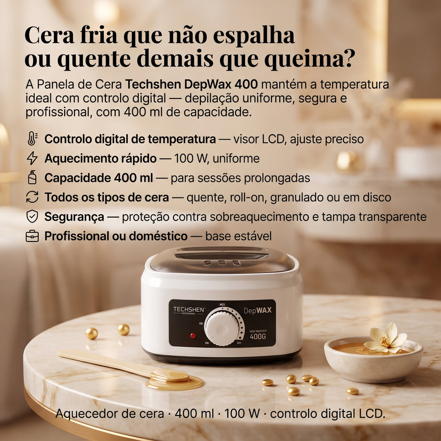 Techshen DepWax 400 — Aquecedor de Cera Profissional 400 ml