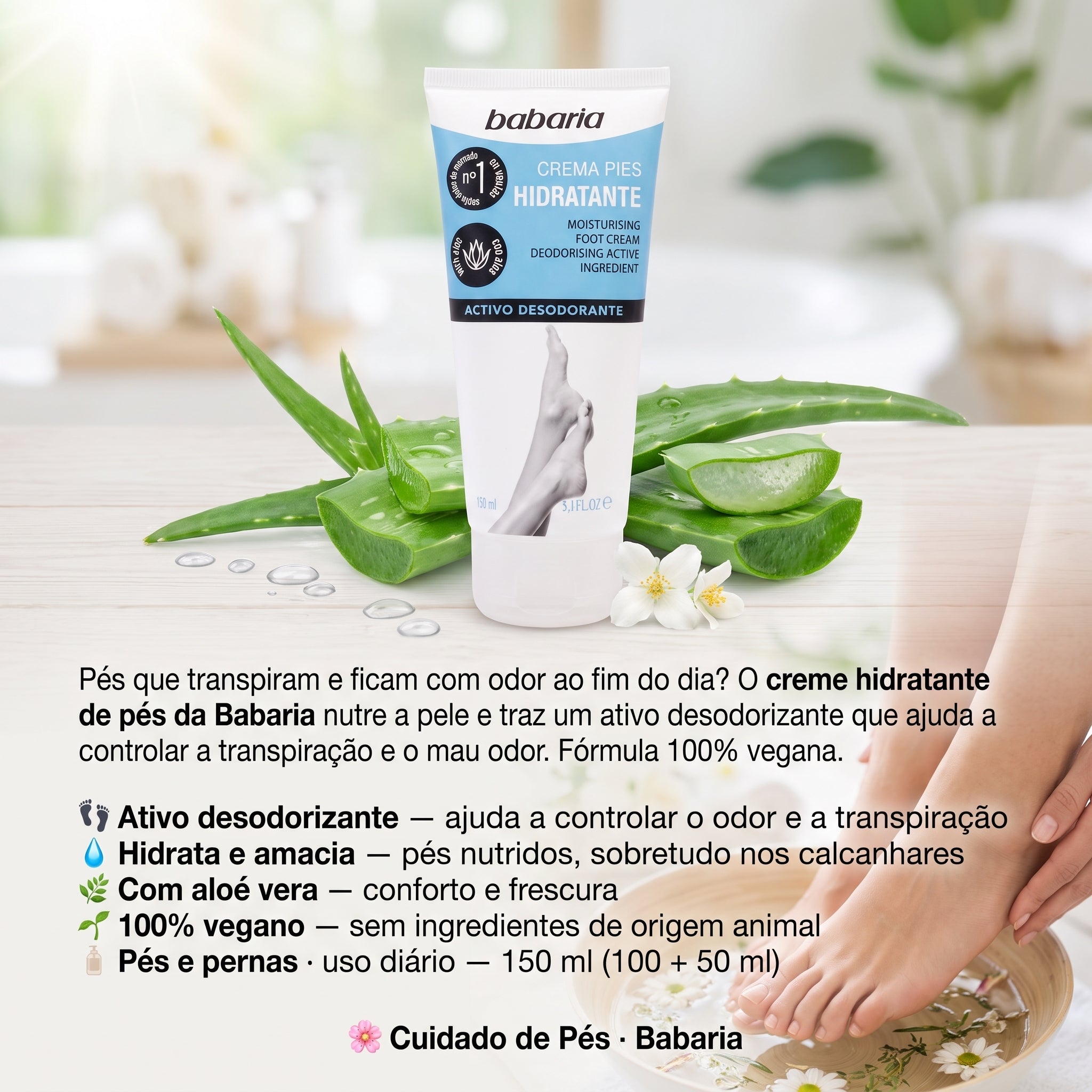 Babaria Creme Hidratante de Pés 150ml