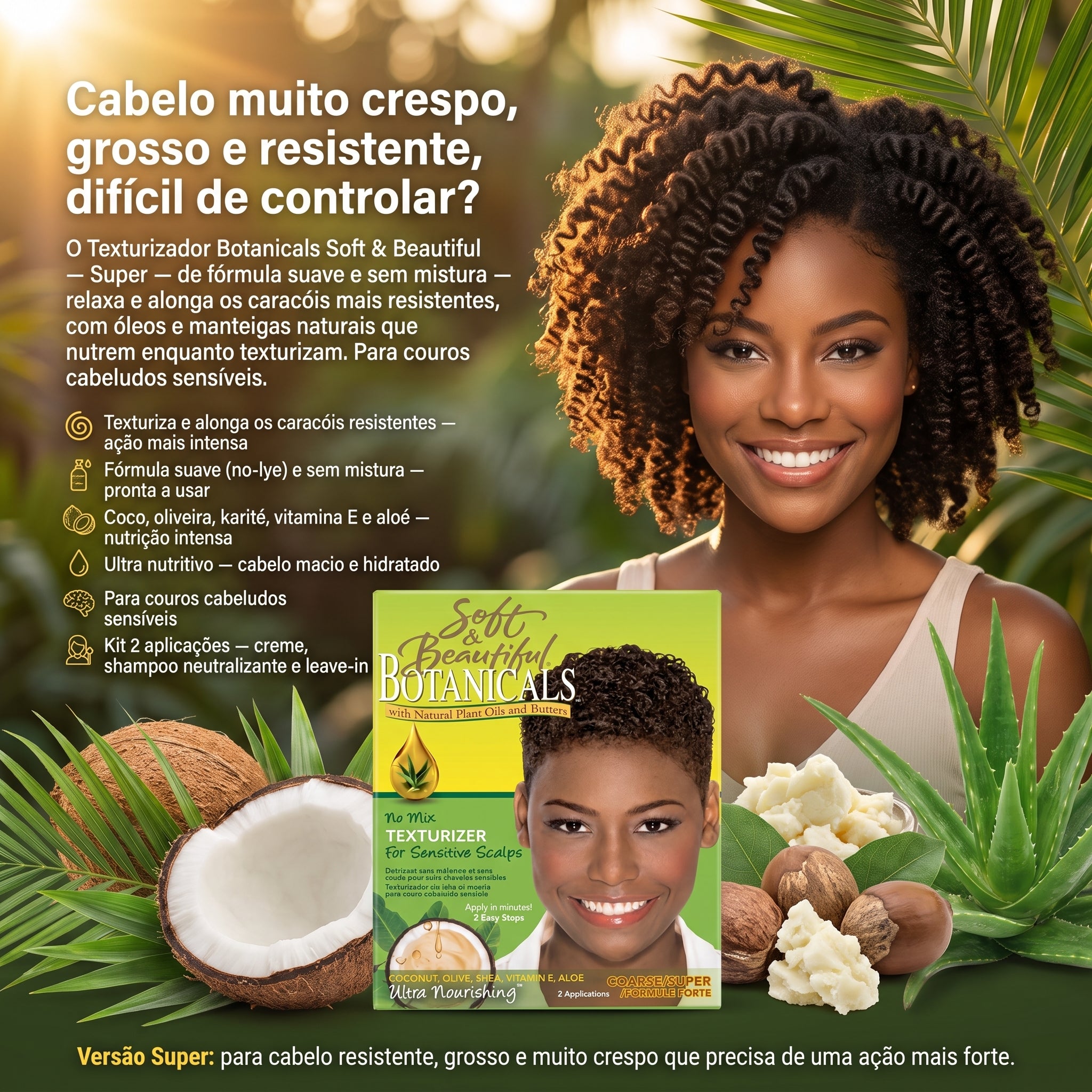 Soft & Beautiful Botanicals Texturizador Super 510g (2 Aplicações)