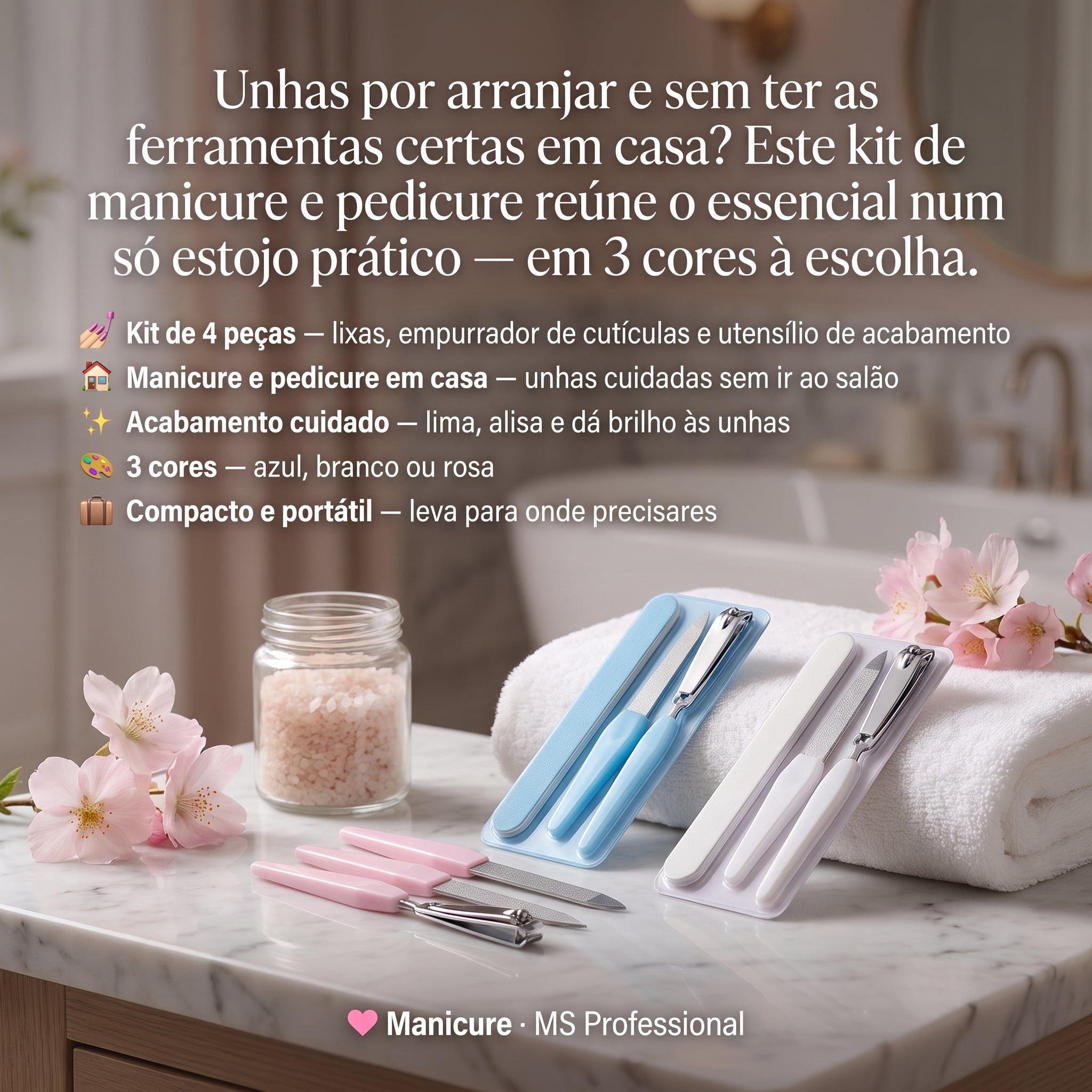 Triunfo Cosmetic Kit de Manicure e Pedicure 4 Peças