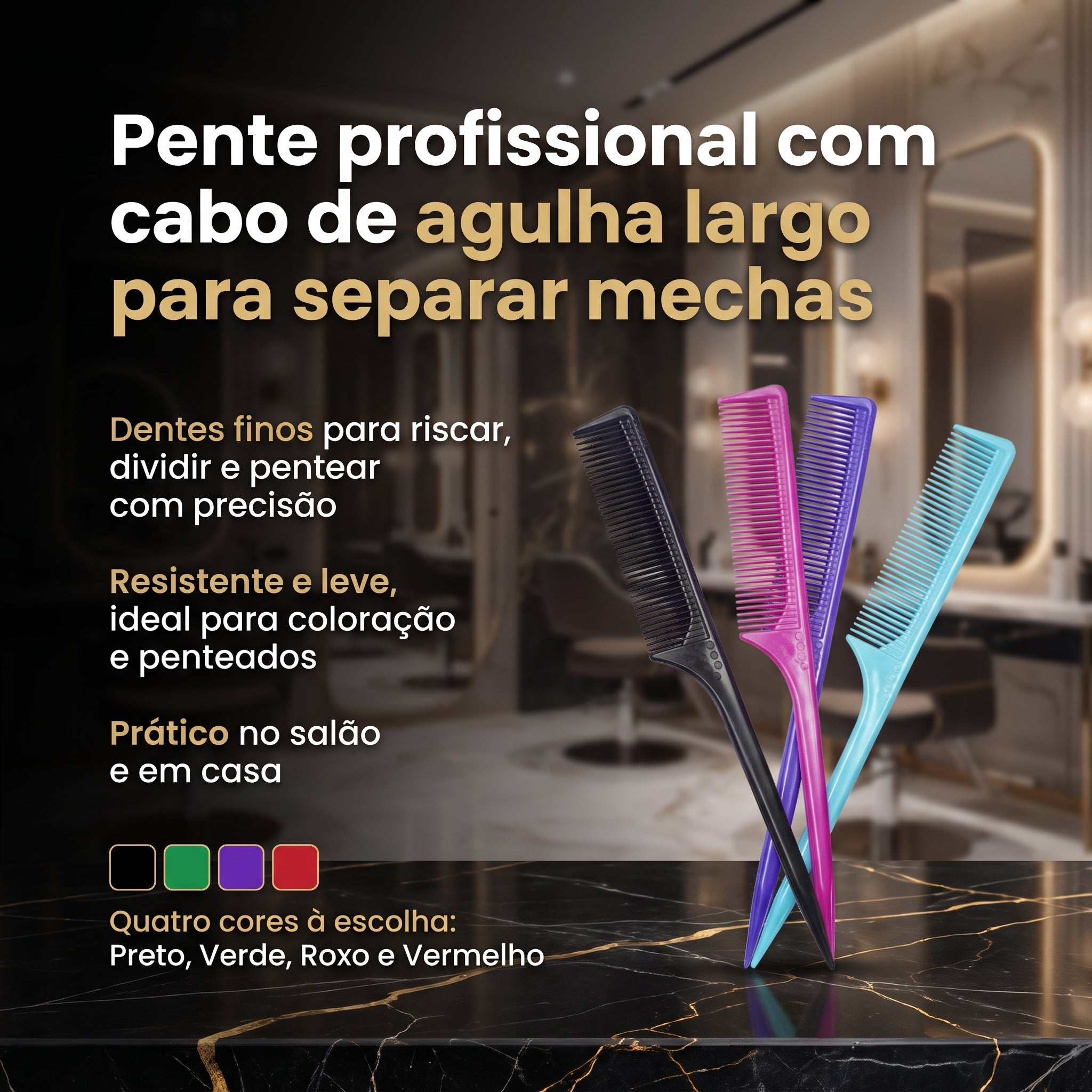 Dompel Pente Profissional Agulha Largo