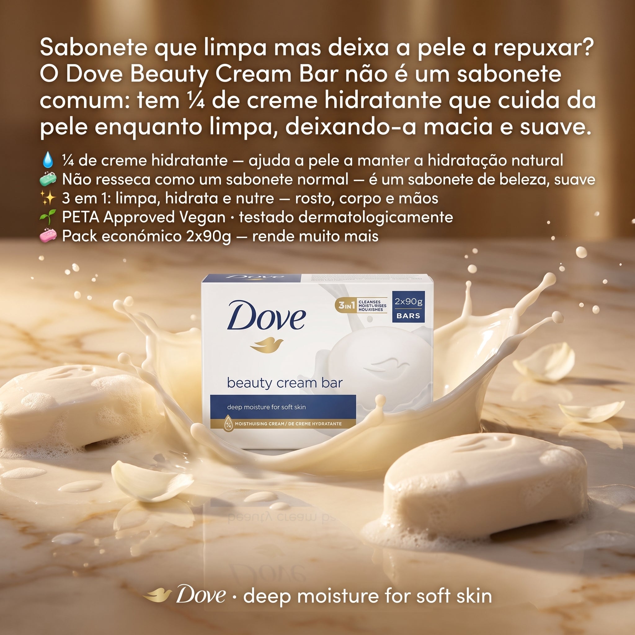 Dove Original Sabonete de Beleza 3em1 Clássico 2x90g