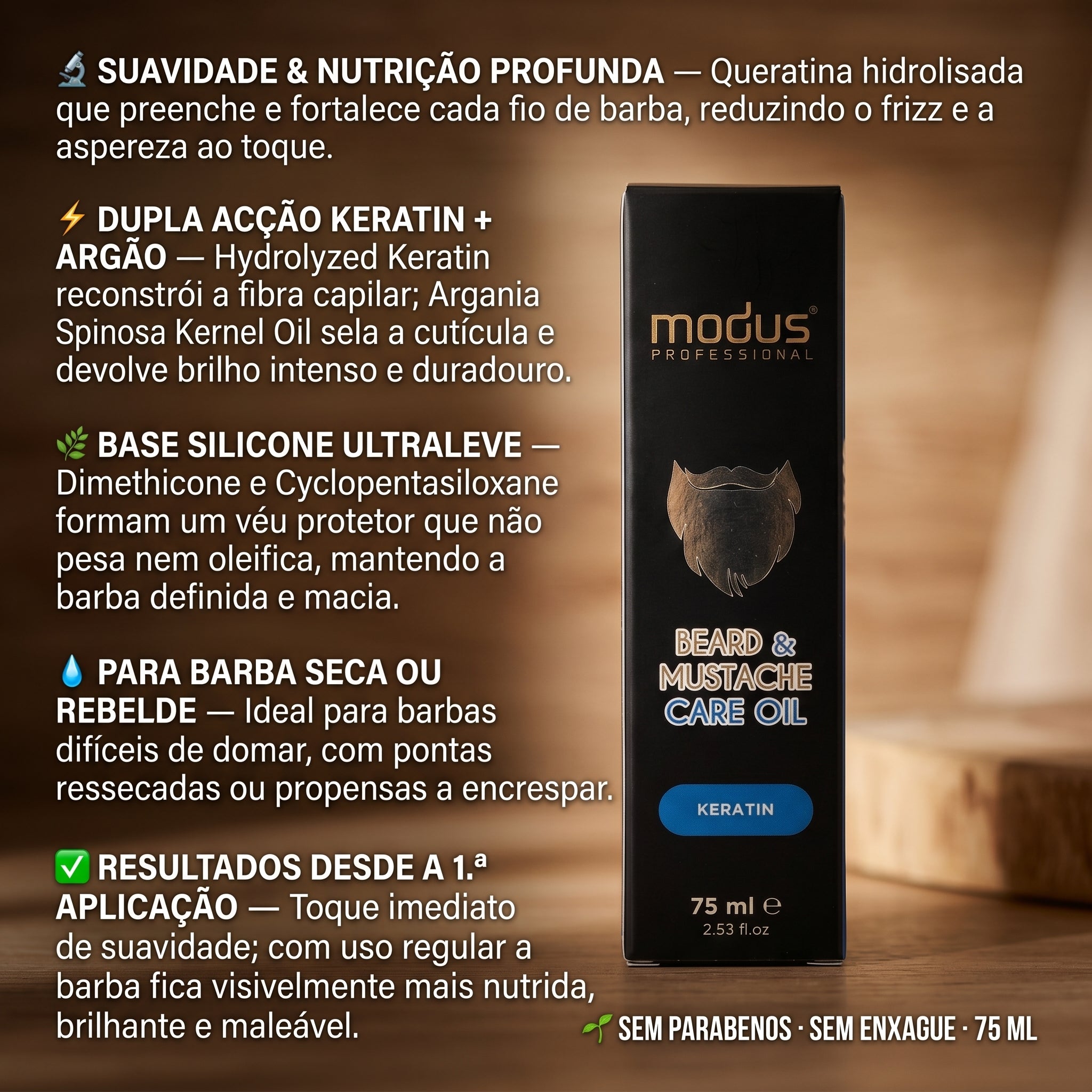 Modus Óleo Barba e Bigode Keratin 75ml
