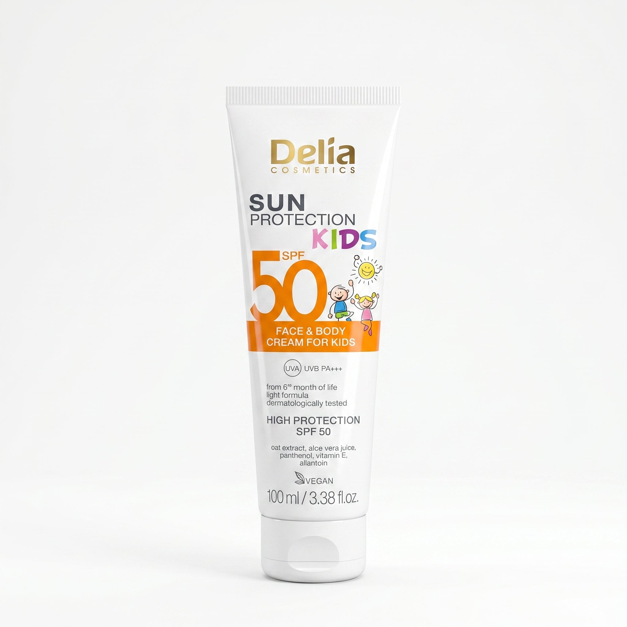 Delia Sun Protection Kids Creme Solar Face & Corpo SPF50 100ml