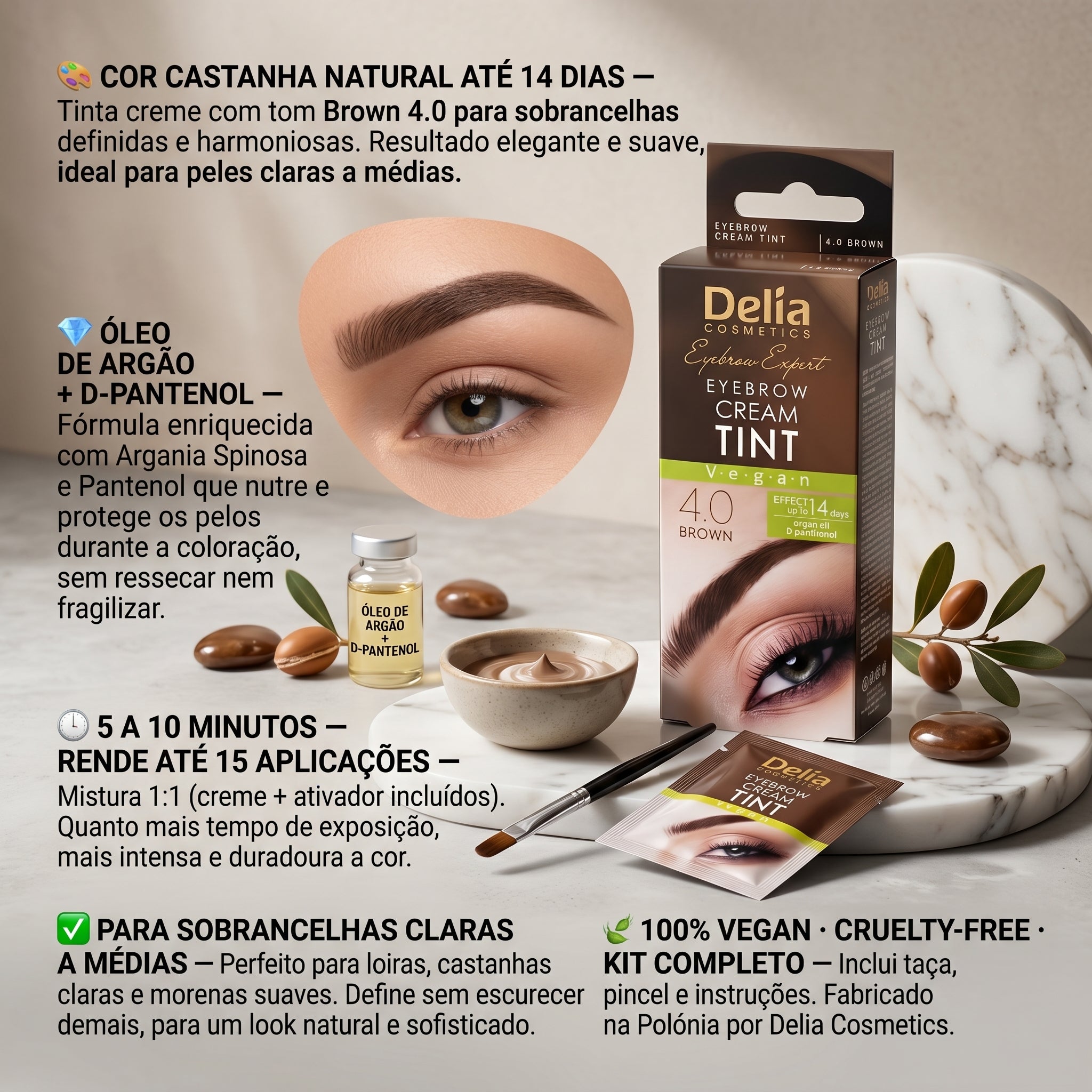 Delia Eyebrow Expert Tinta Sobrancelhas Brown 4.0 15ml