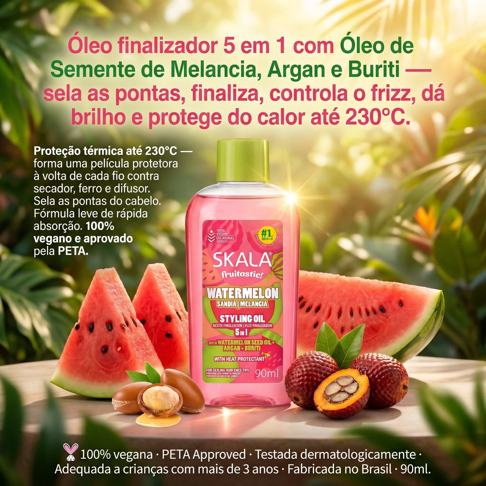 Skala Fruitastic Melancia Óleo Finalizador 5 em 1 90ml