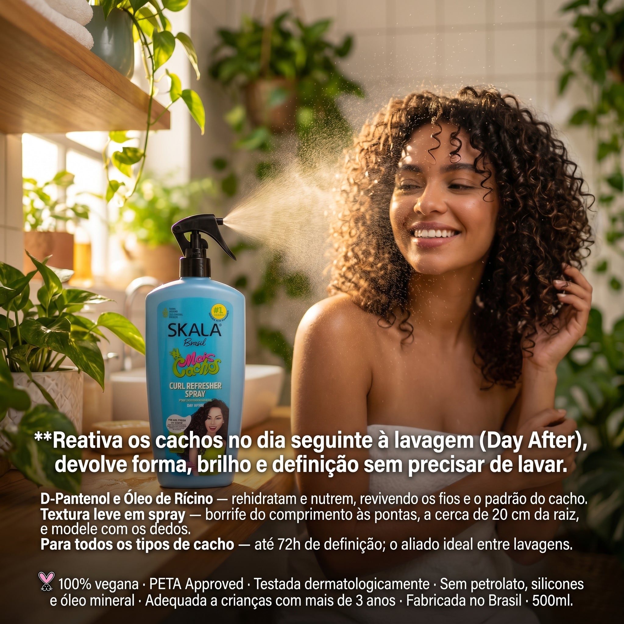 Skala #MaisCachos Spray Refrescante de Cachos Day After 500ml