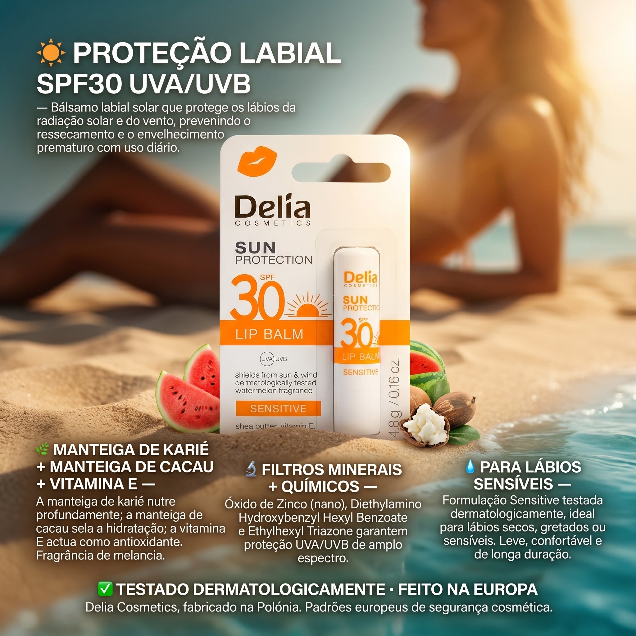 Delia Sun Protection Batom Solar Sensitive SPF30 4.8g