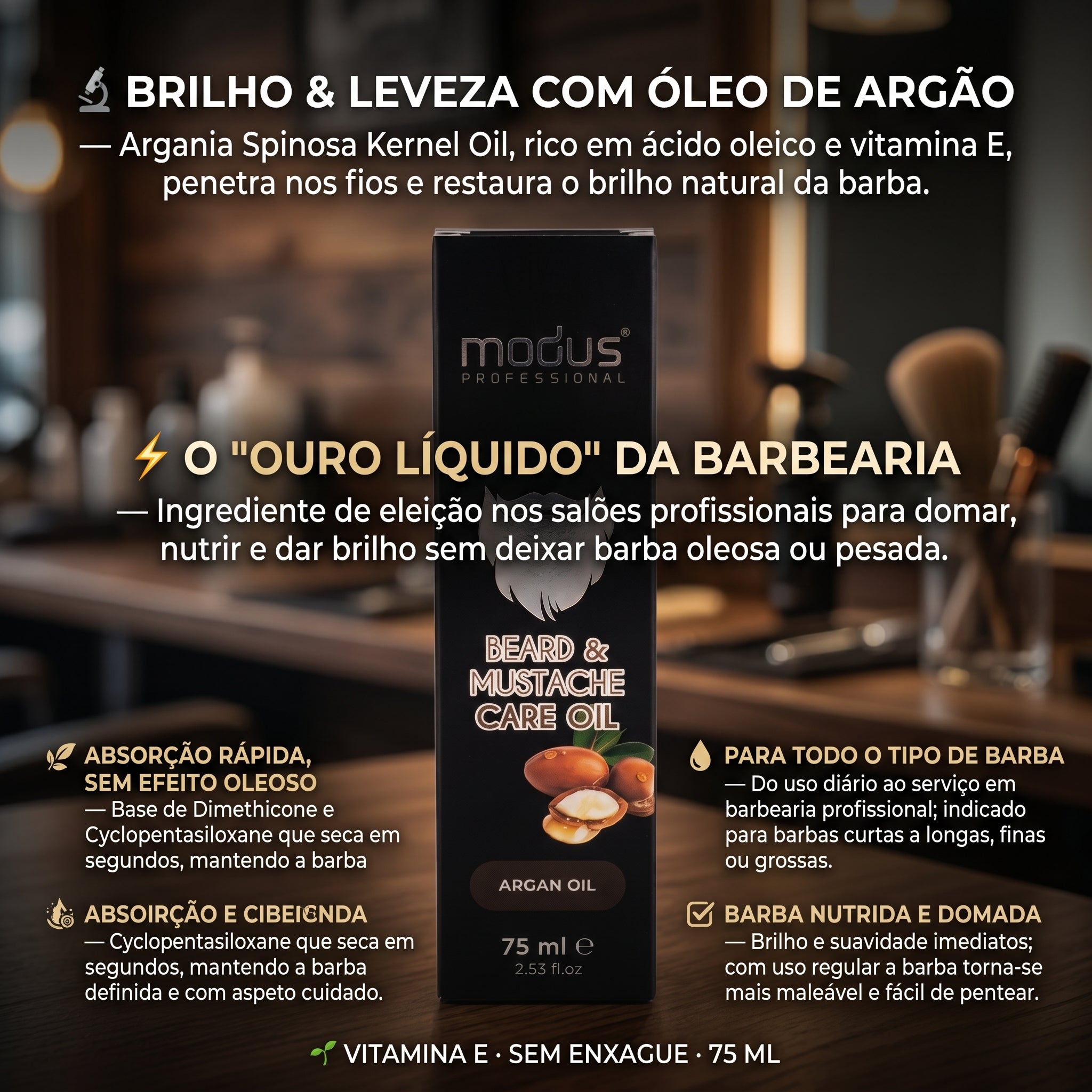Modus Óleo Barba e Bigode Argan Oil 75ml