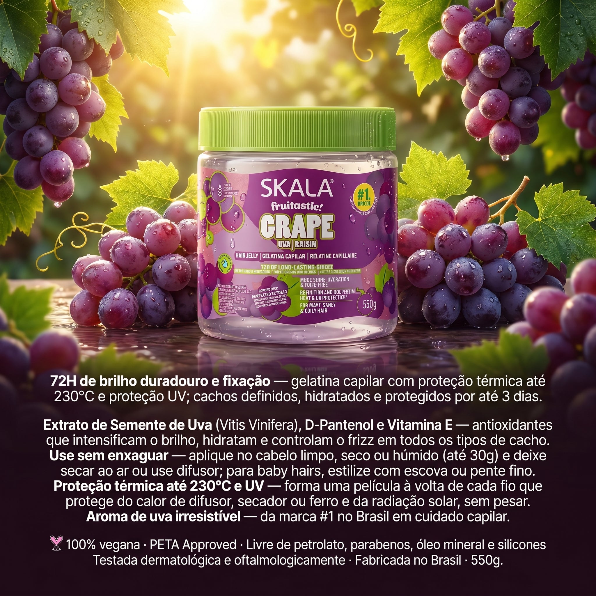 Skala Fruitastic Uva Gelatina Capilar 550g