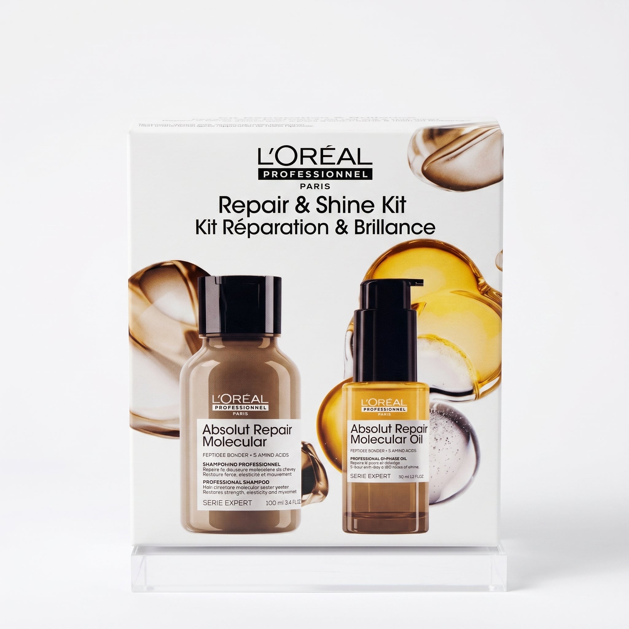 L'Oréal Professionnel Absolut Repair Molecular Pack Reparação & Brilho — Shampoo 100ml + Óleo 30ml