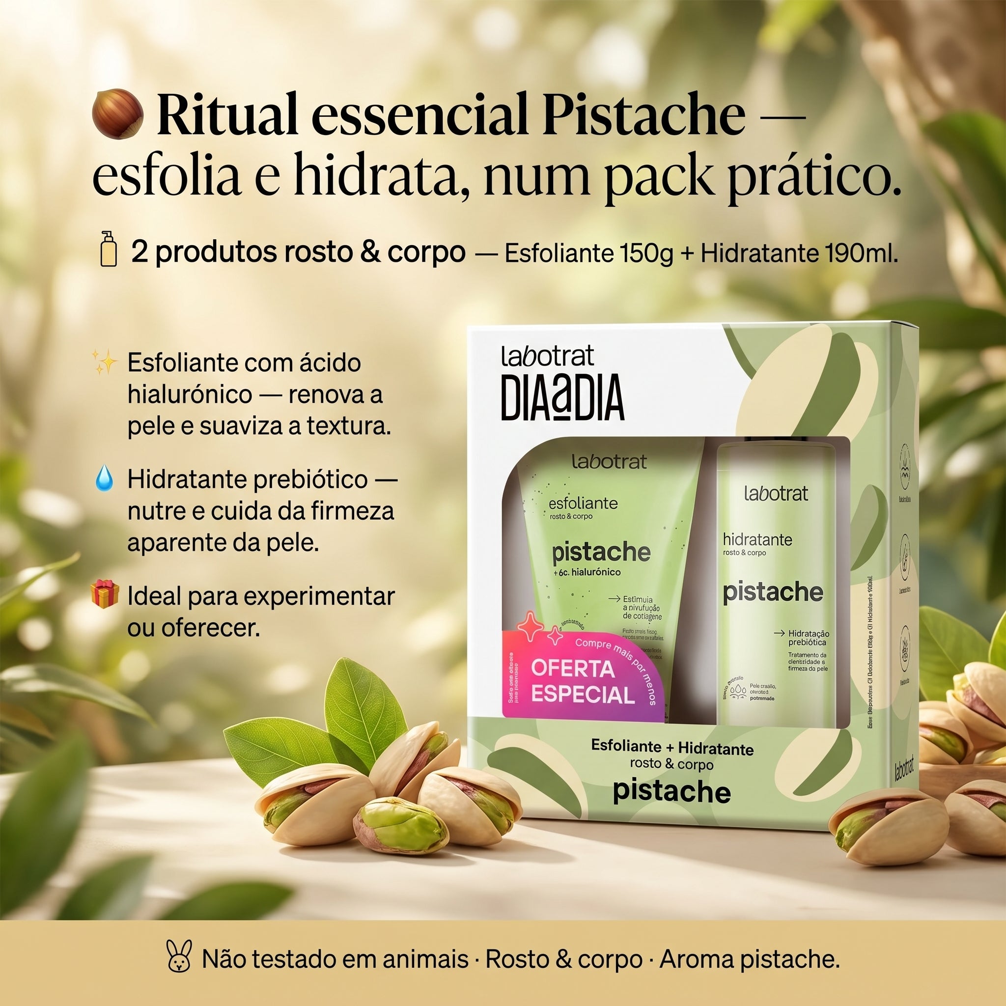 Labotrat Dia a Dia Pack Pistache — Esfoliante & Hidratante