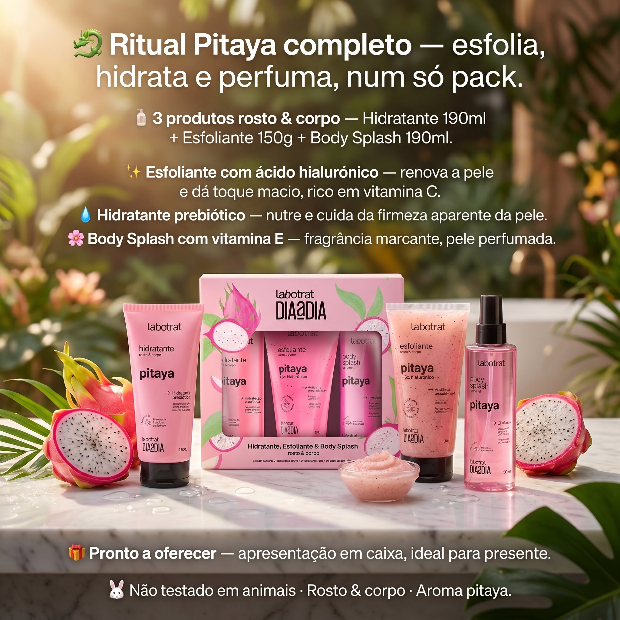 Labotrat Dia a Dia Pack Pitaya — Hidratante, Esfoliante & Body Splash