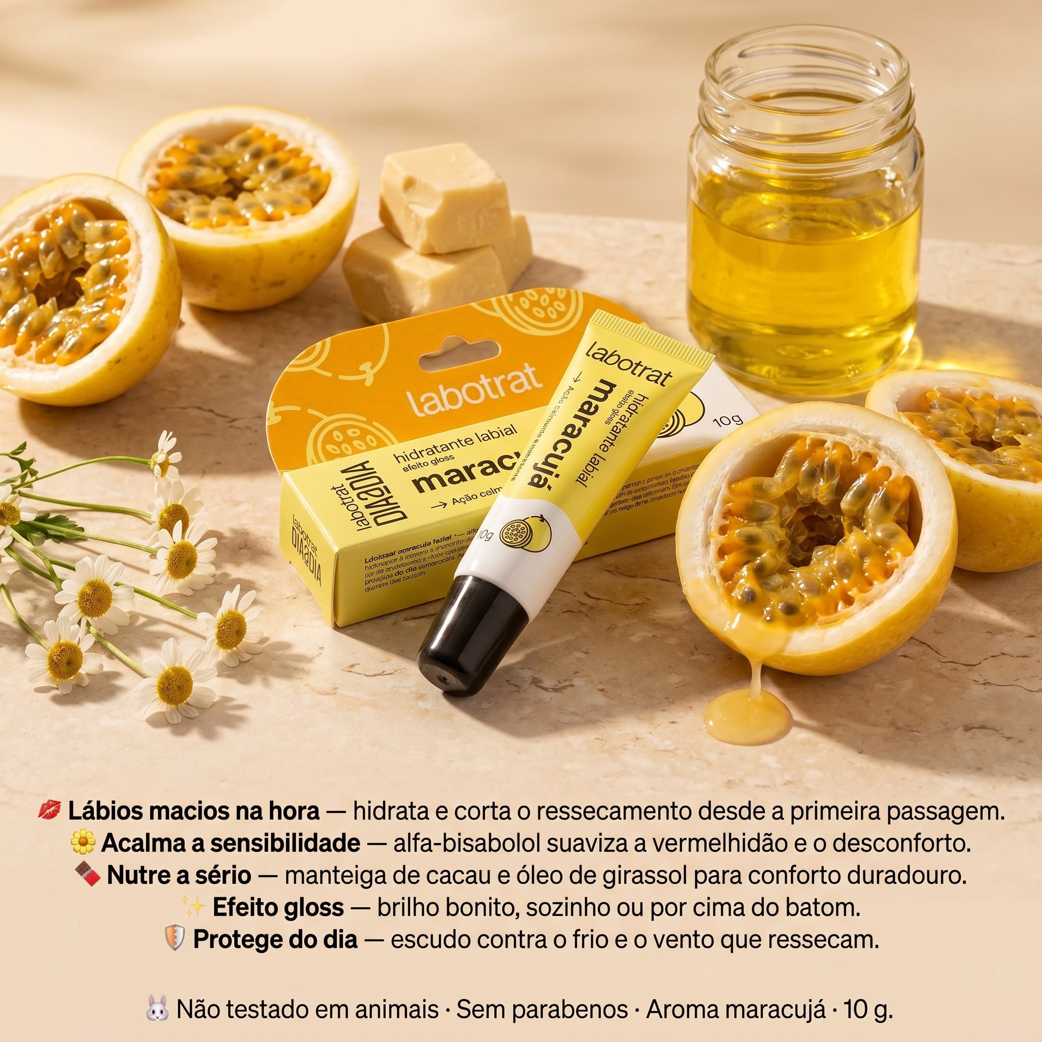 Labotrat Dia a Dia Hidratante Labial Maracujá – Efeito Gloss 10g