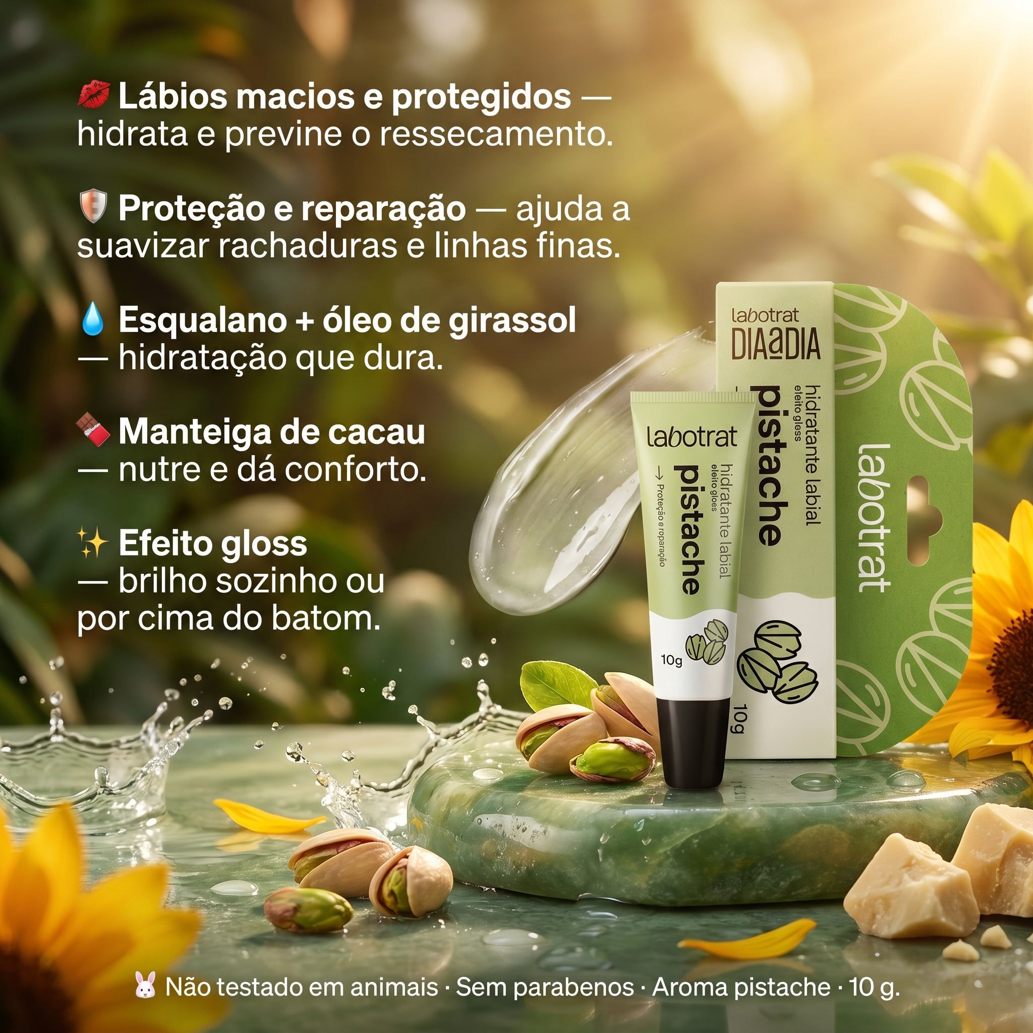 Labotrat Dia a Dia Hidratante Labial Pistache – Efeito Gloss 10g