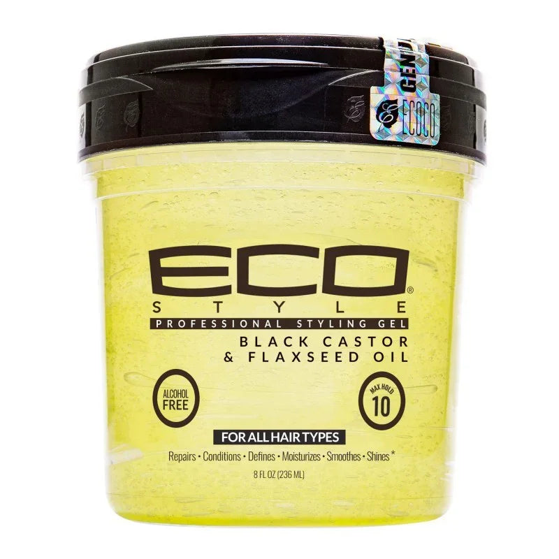 Eco Style Black Castor & Flaxseed Oil Gel 236ml - Ilha dos cosméticos