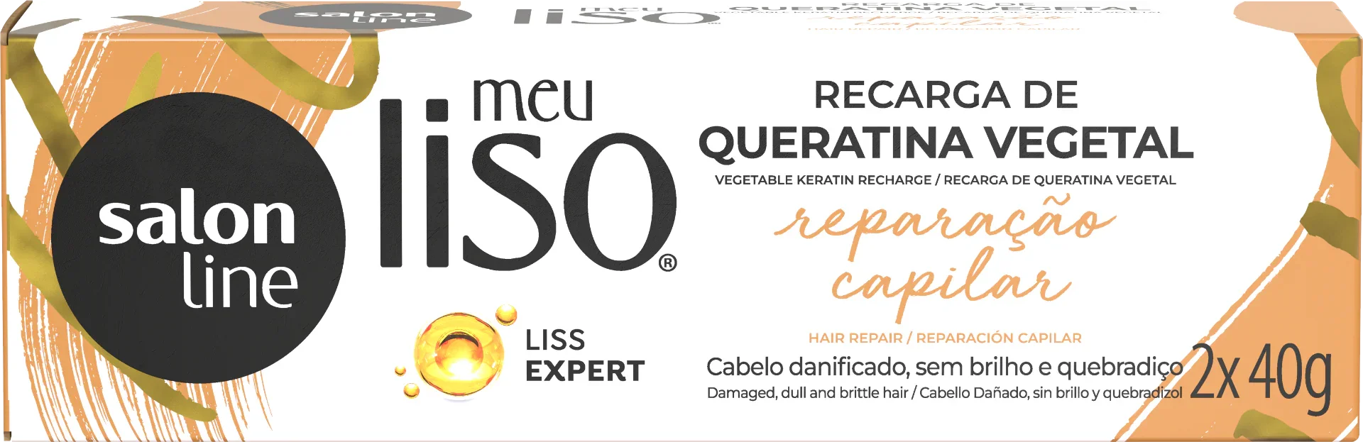 Salon Line Meu Liso Recarga De Queratina Vegetal 2x40g - Ilha dos cosméticos