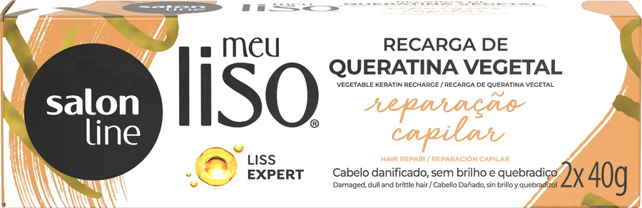 Salon Line Meu Liso Recarga De Queratina Vegetal 2x40g - Ilha dos cosméticos
