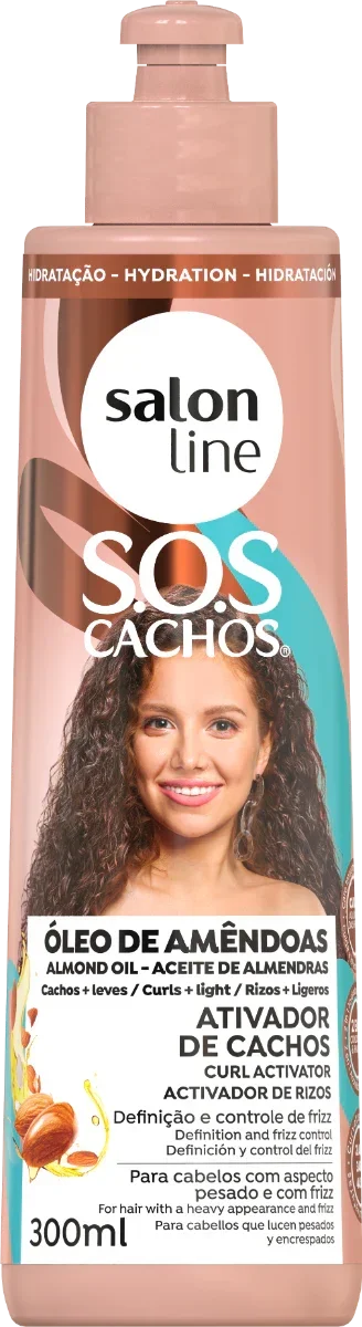 Salon Line SOS Cachos Óleo de Amêndoas Ativador de Cachos 300ml - Ilha dos cosméticos