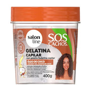 Salon Line SOS Cachos Gelatina Óleo De Coco 400g - Ilha dos cosméticos