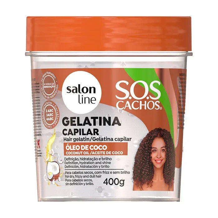 Salon Line SOS Cachos Gelatina Óleo De Coco 400g - Ilha dos cosméticos