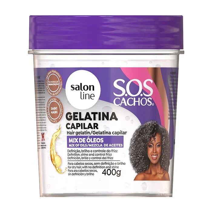 Salon Line SOS Cachos Mix De Óleos Gelatina 400g - Ilha dos cosméticos