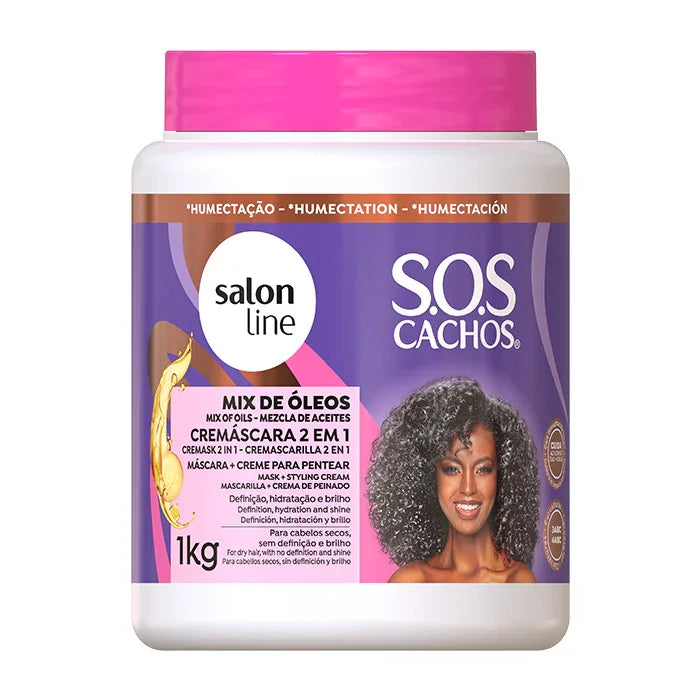 Salon Line SOS Cachos Mix De Óleos Máscara 2 Em 1 1KG - Ilha dos cosméticos