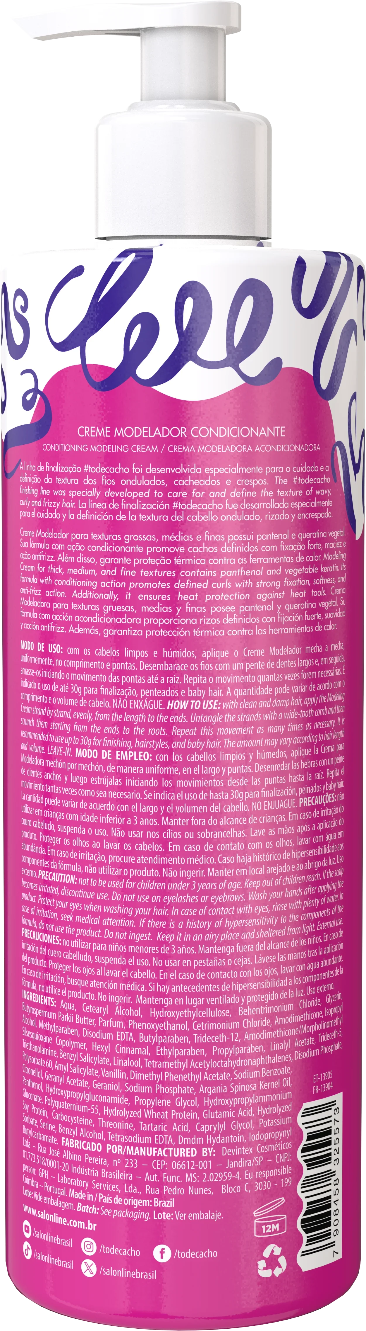 Salon Line Cachos dos Sonhos Fixação Forte 500ml