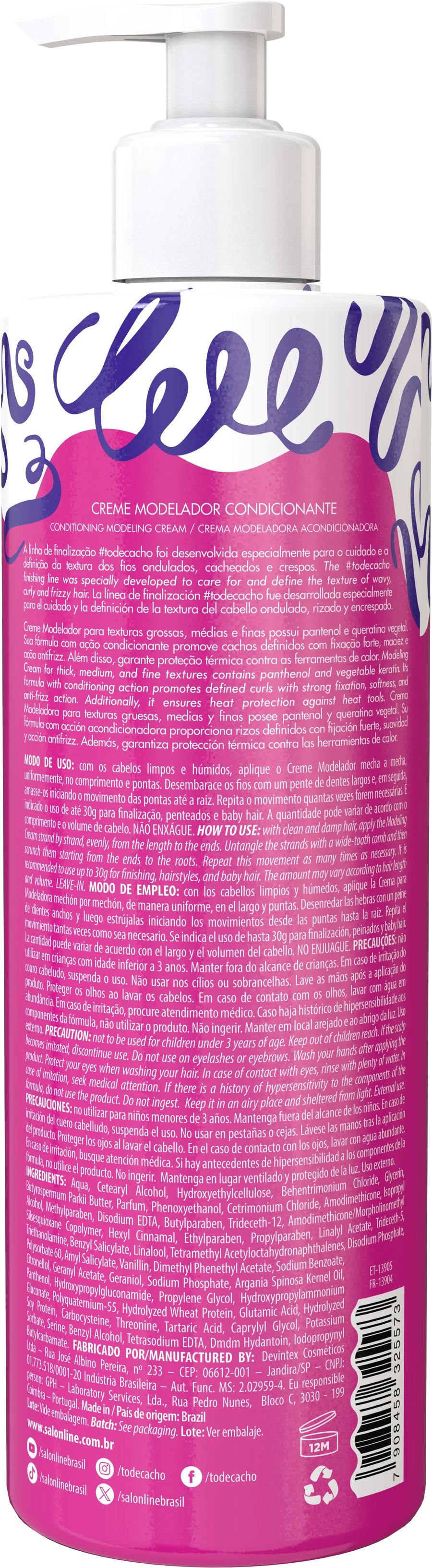 Salon Line Cachos dos Sonhos Fixação Forte 500ml