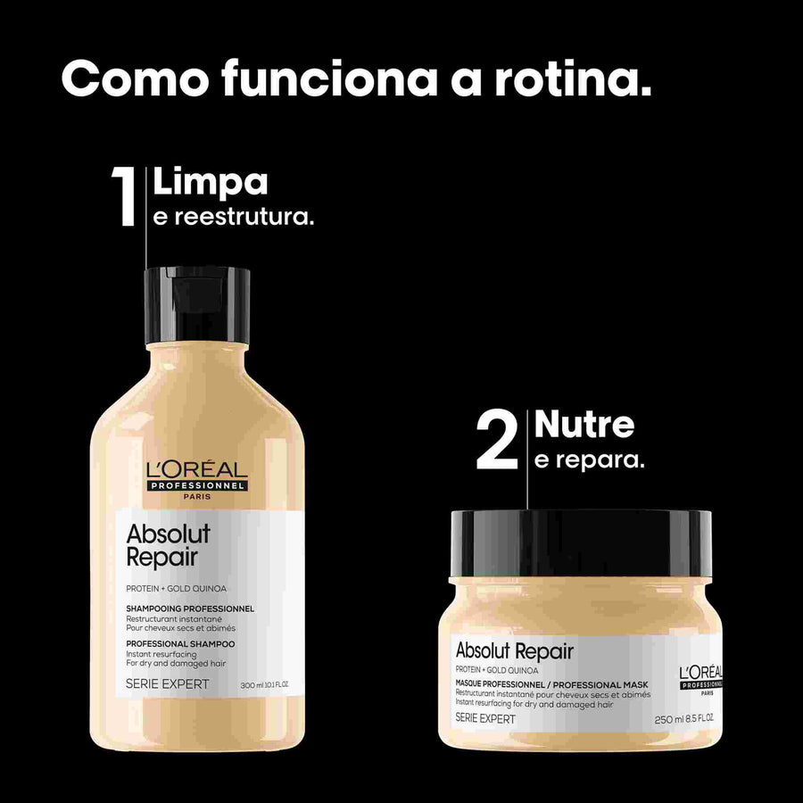 Rotina de 2 passos L'Oréal Professionnel Absolut Repair: shampoo e máscara