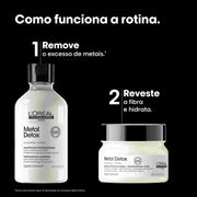 Rotina de 2 passos L'Oréal Professionnel Metal Detox: shampoo e máscara