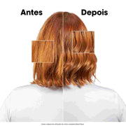 Antes e depois em cabelo ruivo com L'Oréal Professionnel Metal Detox