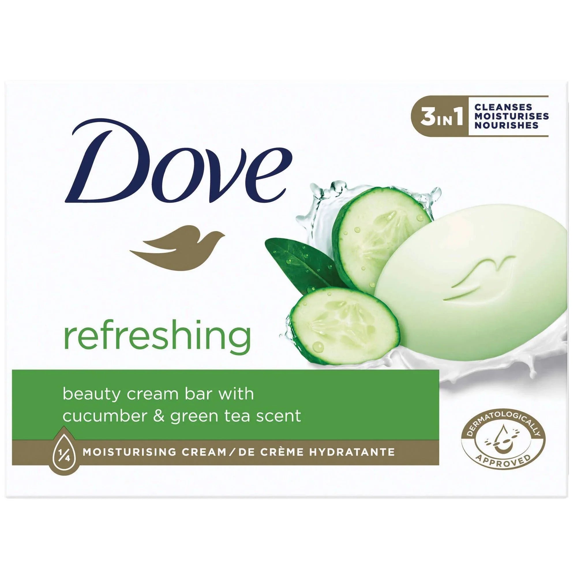 Dove Sabonete Sólido Hidratante Pepino 4x90g - Ilha dos cosméticos