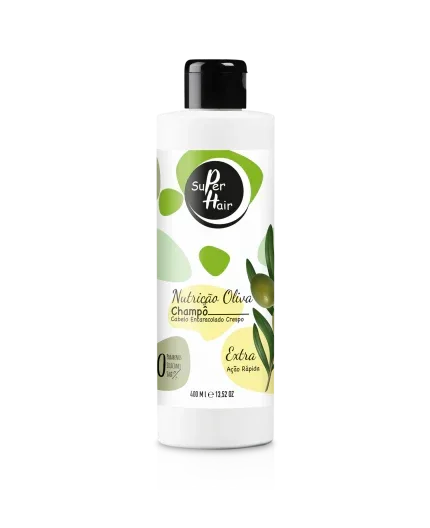 Super Hair Nutrição Oliva Cabelo Encaracolado Crespo Shampoo 400ml - Ilha dos cosméticos