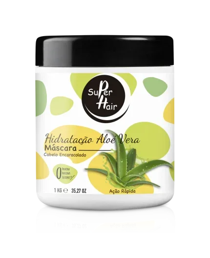 Super Hair Hidratação Aloe Vera Cabelo Encaracolado Máscara 1kg - Ilha dos cosméticos