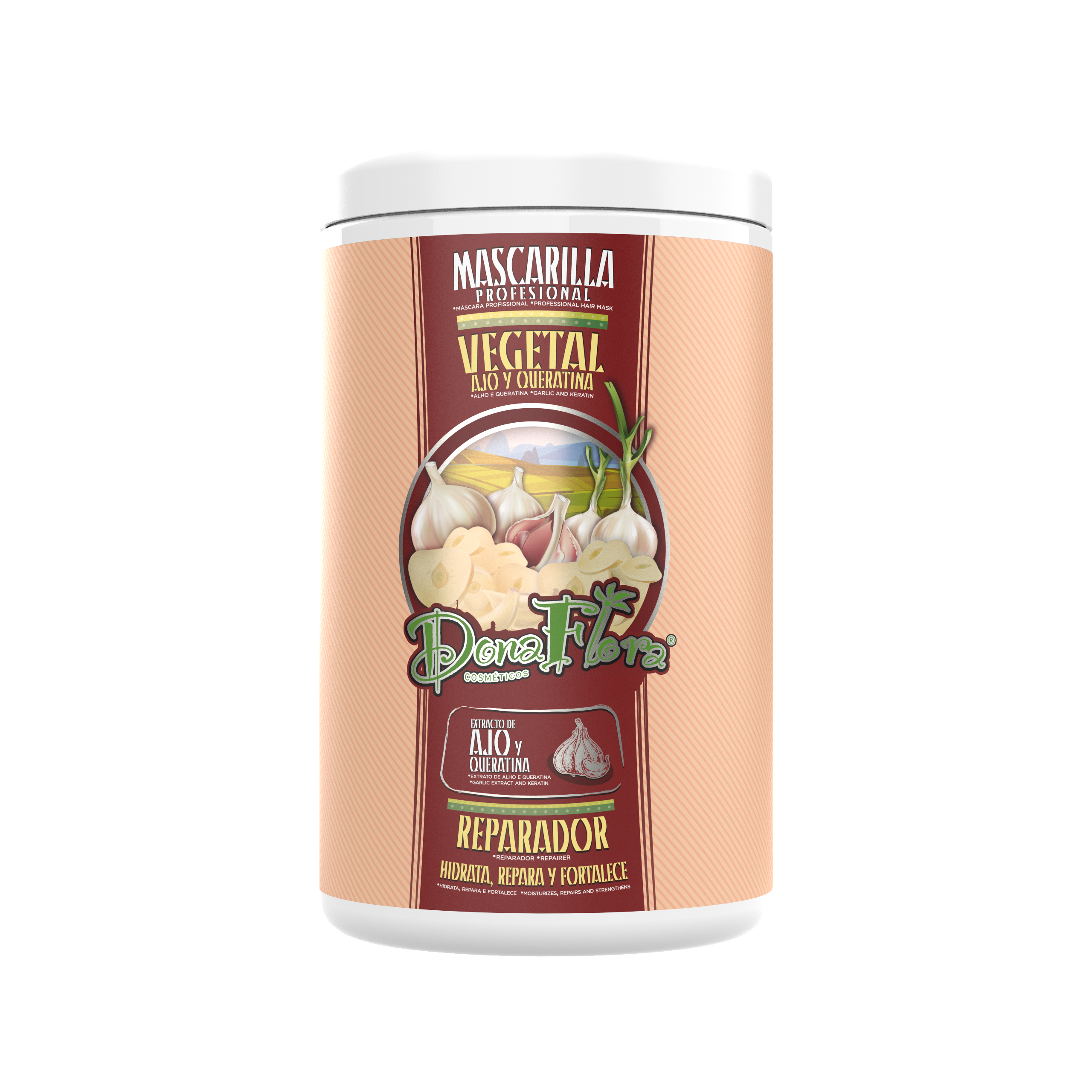 Dona Flora Alho e Queratina Máscara Capilar Reparadora 1kg