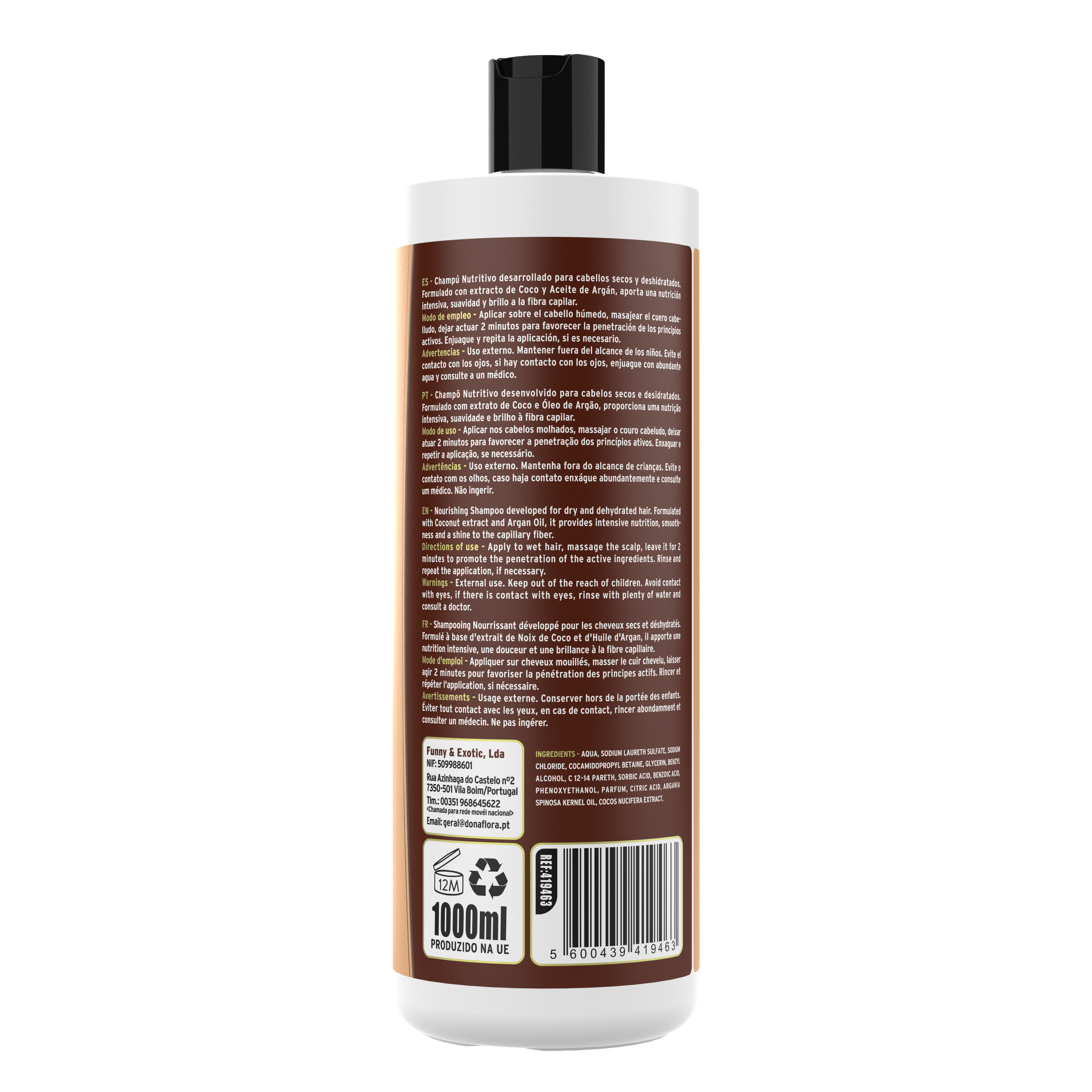 Dona Flora Coco e Argão Shampoo Nutritivo 1L