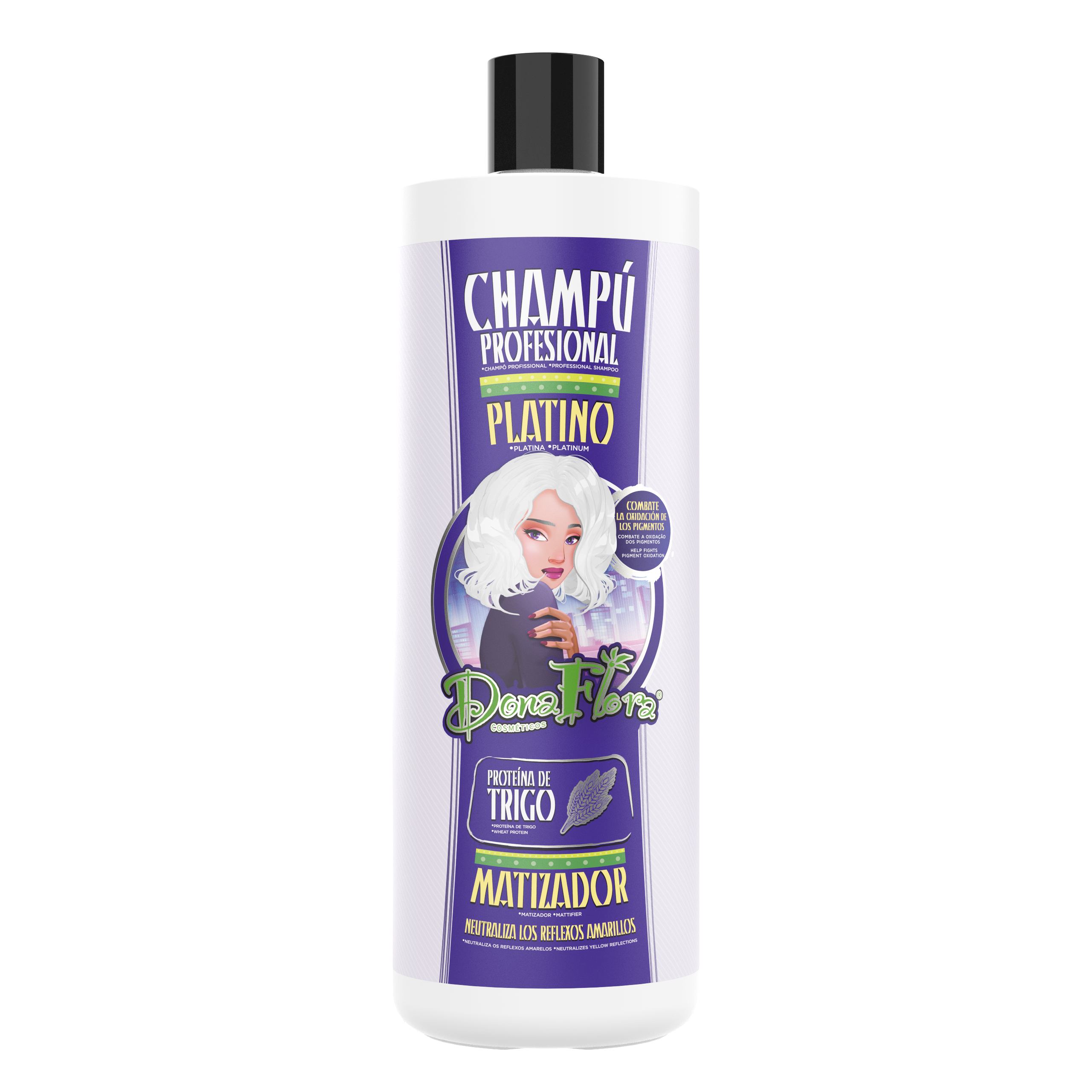 Dona Flora Platinado Shampoo Matizador & Nutrição 1L