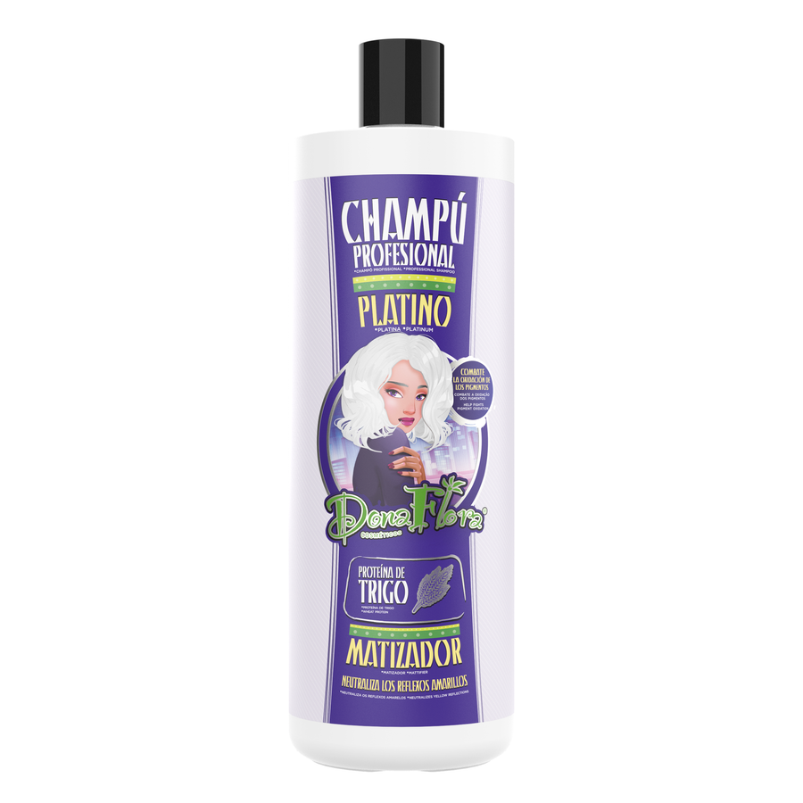 Dona Flora Platinado Shampoo Matizador & Nutrição 1L