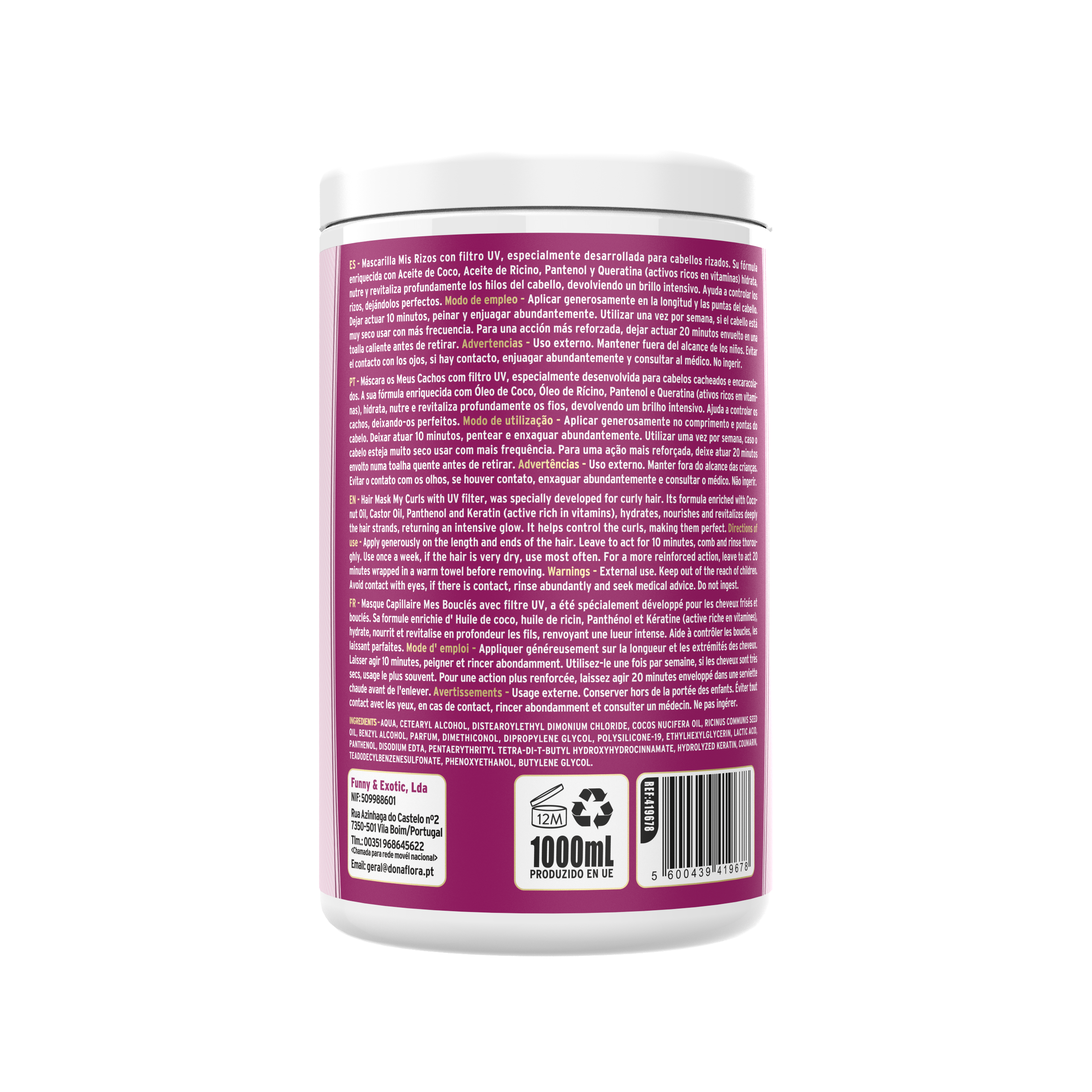 Dona Flora Meus Cachos Máscara Capilar Definição & Hidratação 1kg