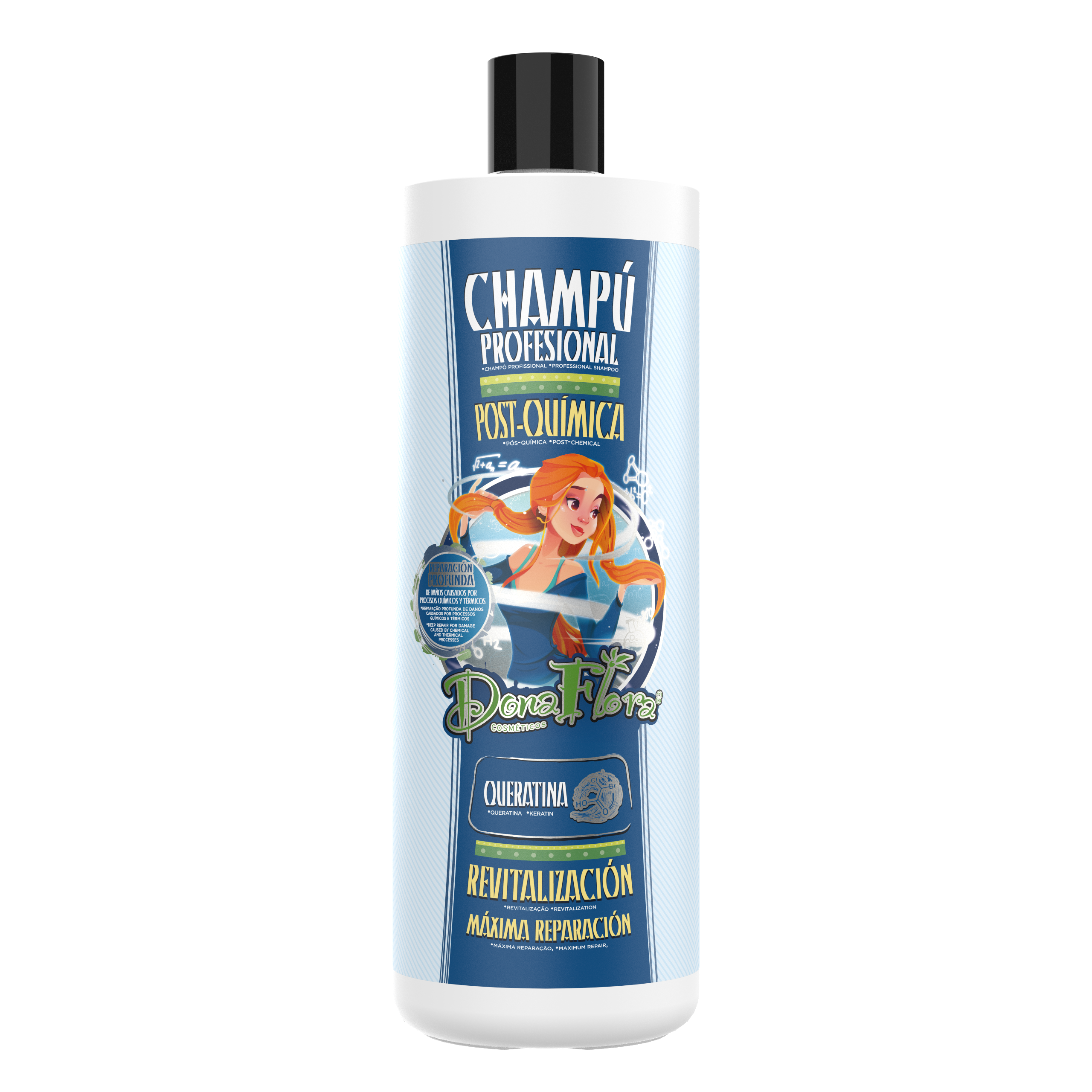 Dona Flora Pós-Química Shampoo Reparação & Reconstrução 1L
