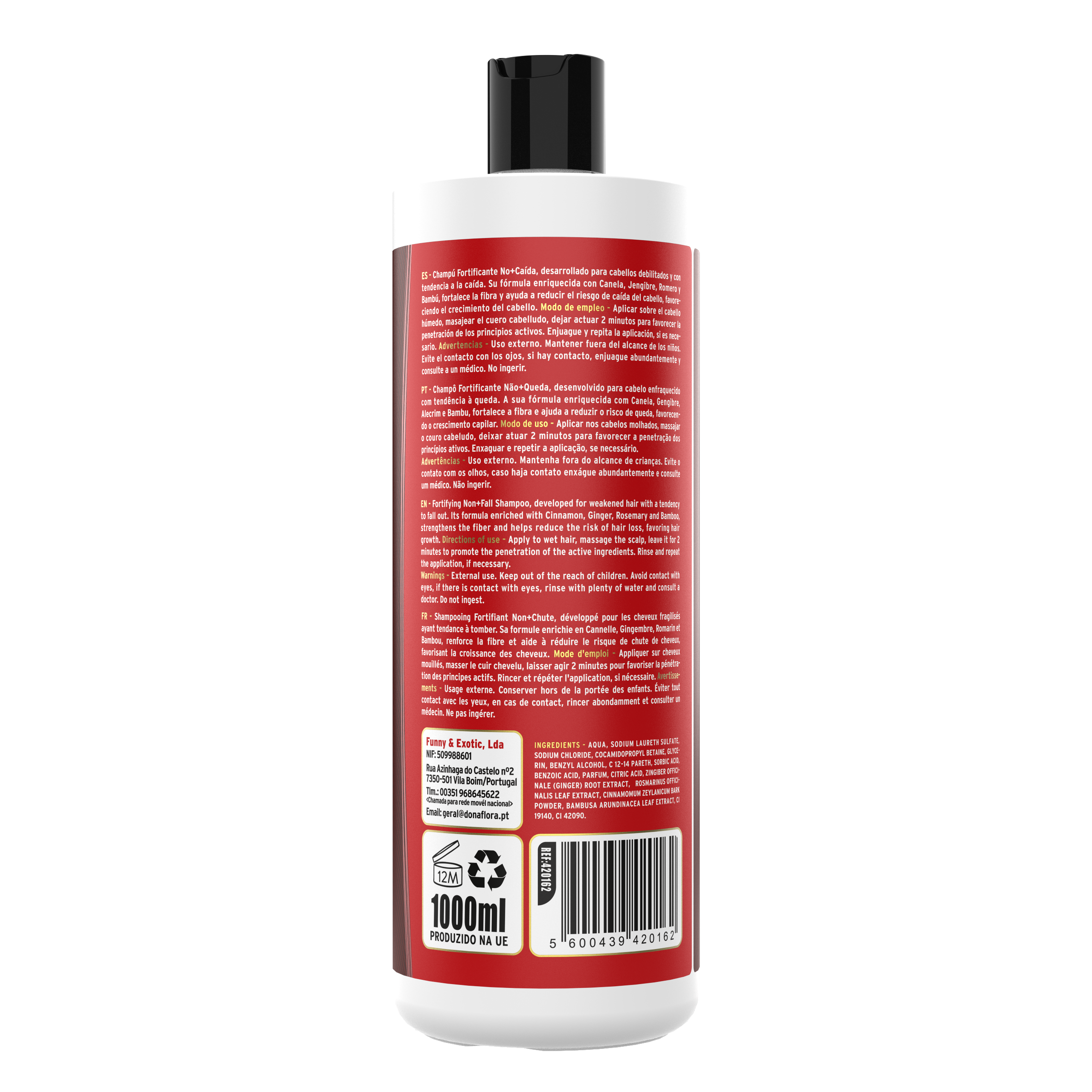 Dona Flora Não+Queda Shampoo Anti-Queda & Crescimento 1L