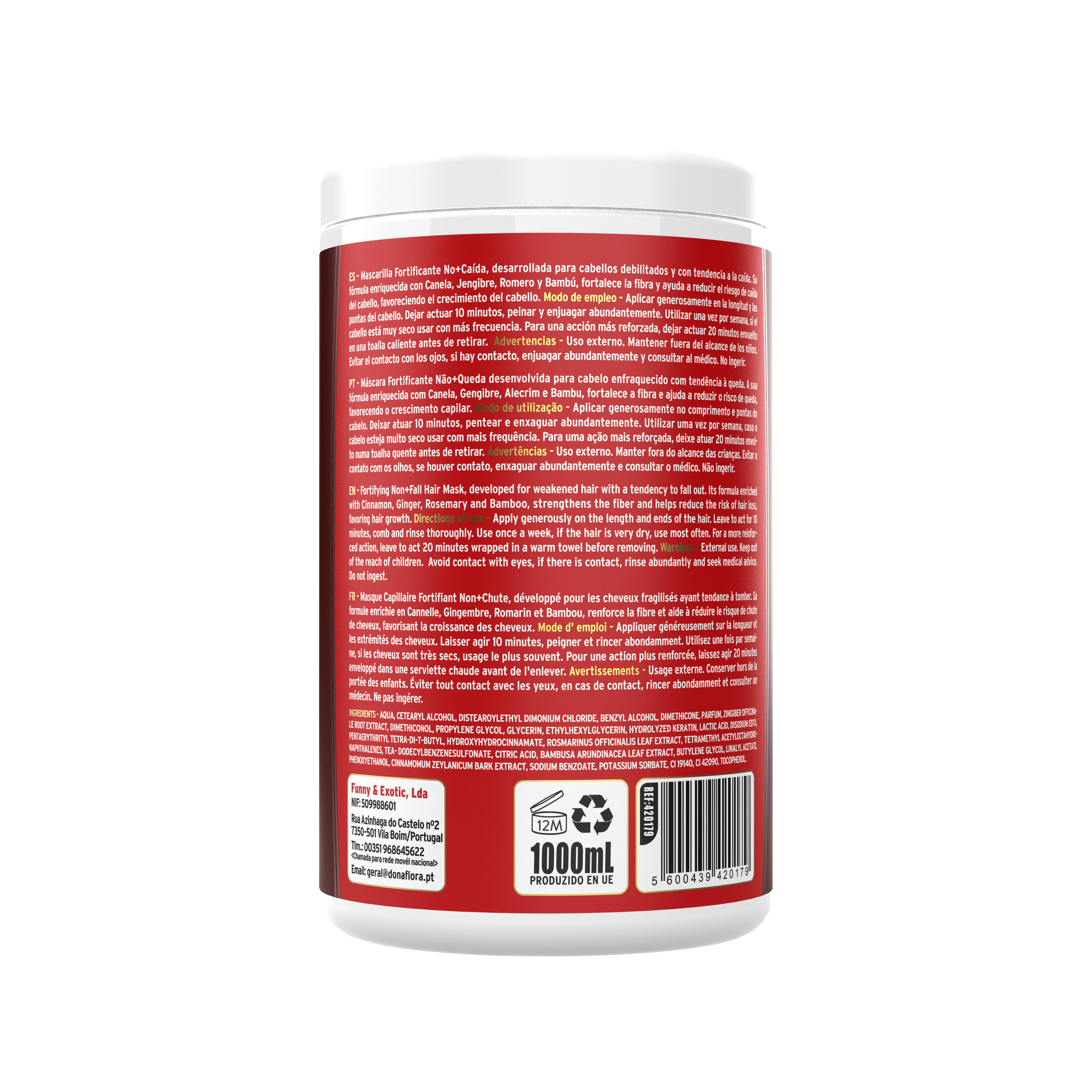 Dona Flora Não+Queda Máscara Anti-Queda & Crescimento 1kg