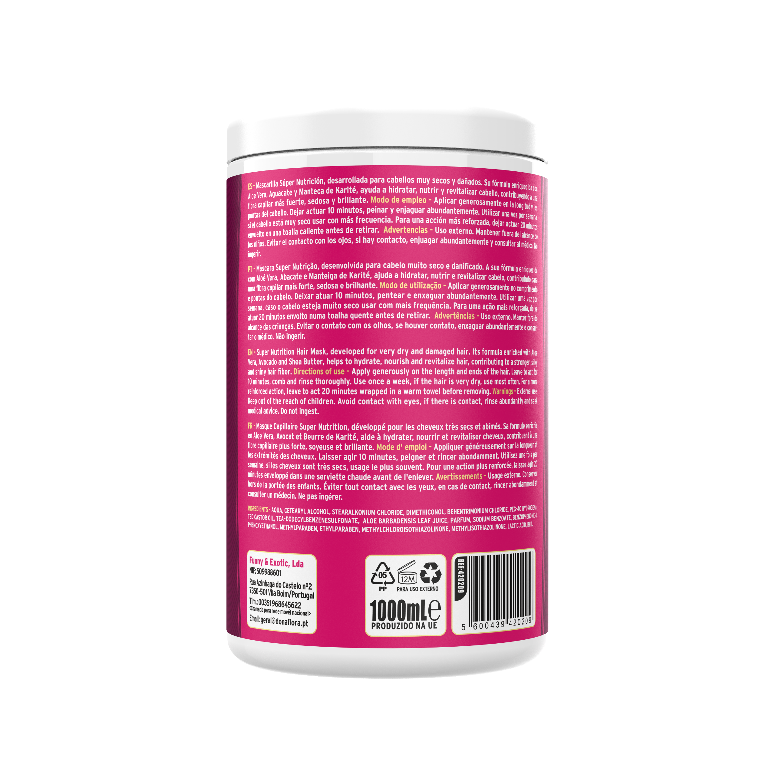 Dona Flora Super Nutrição Máscara Capilar Nutrição & Hidratação 1kg
