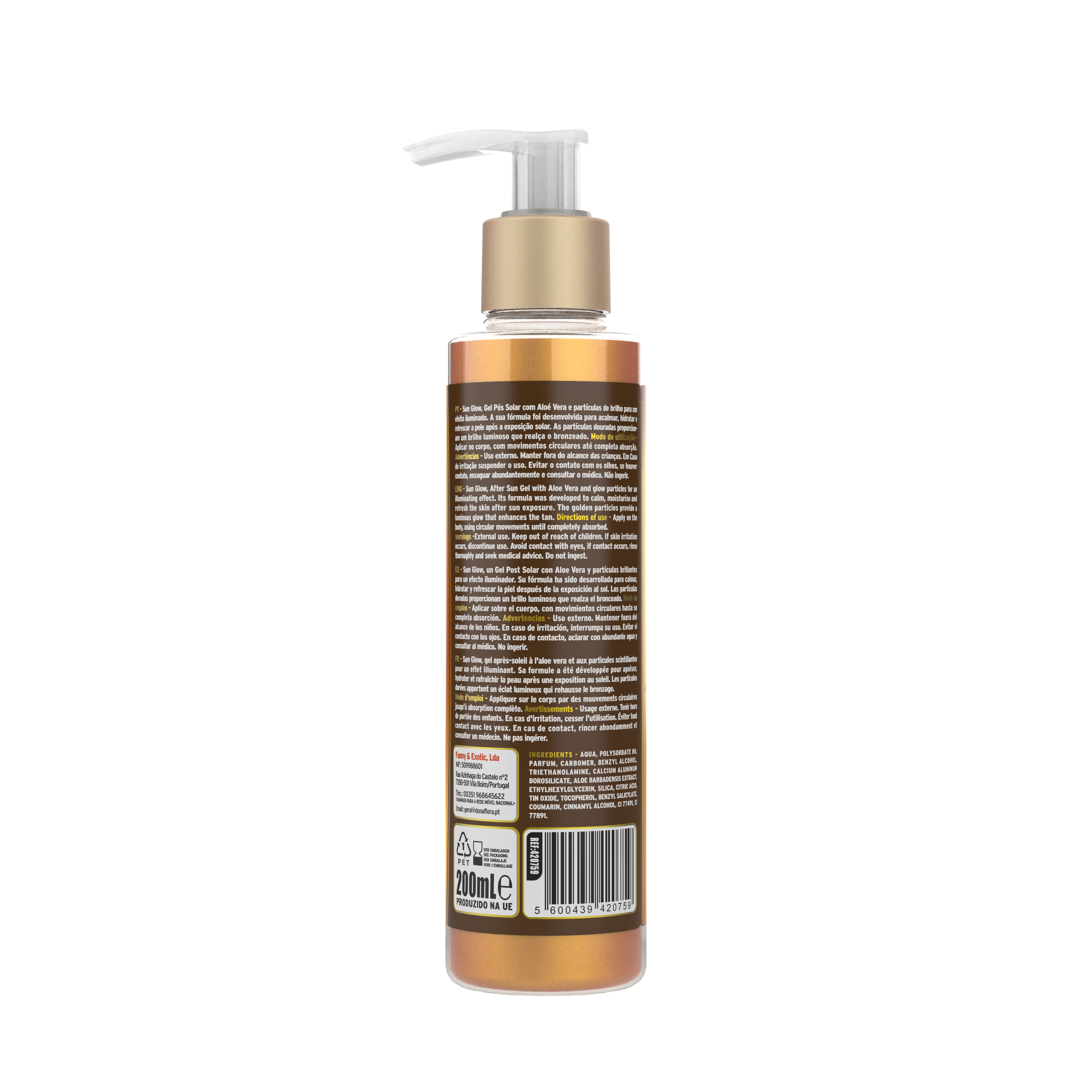 Dona Flora Sun Glow Gel Pós Solar Iluminador 200ml