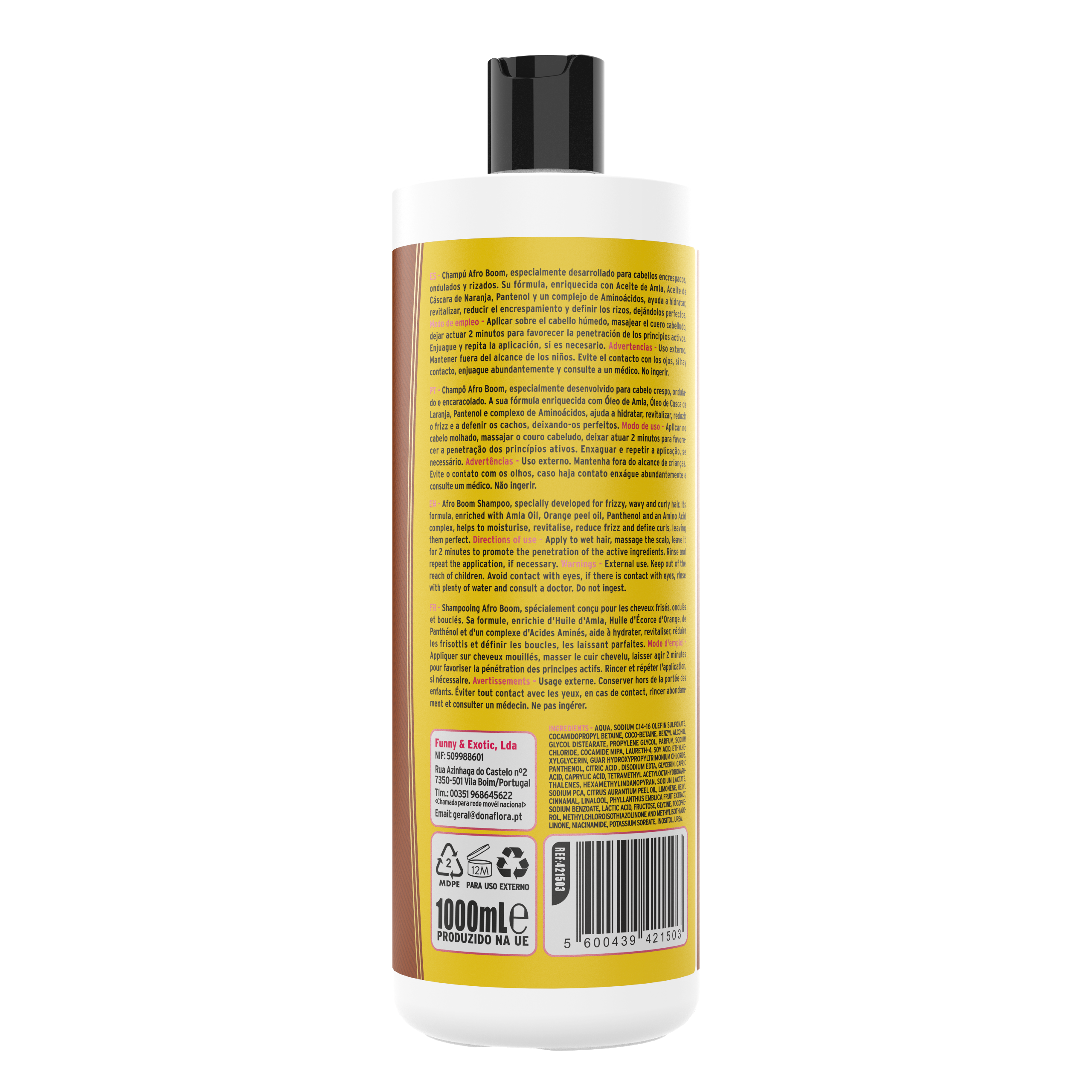Dona Flora Afro Boom Shampoo Definição & Hidratação 1L