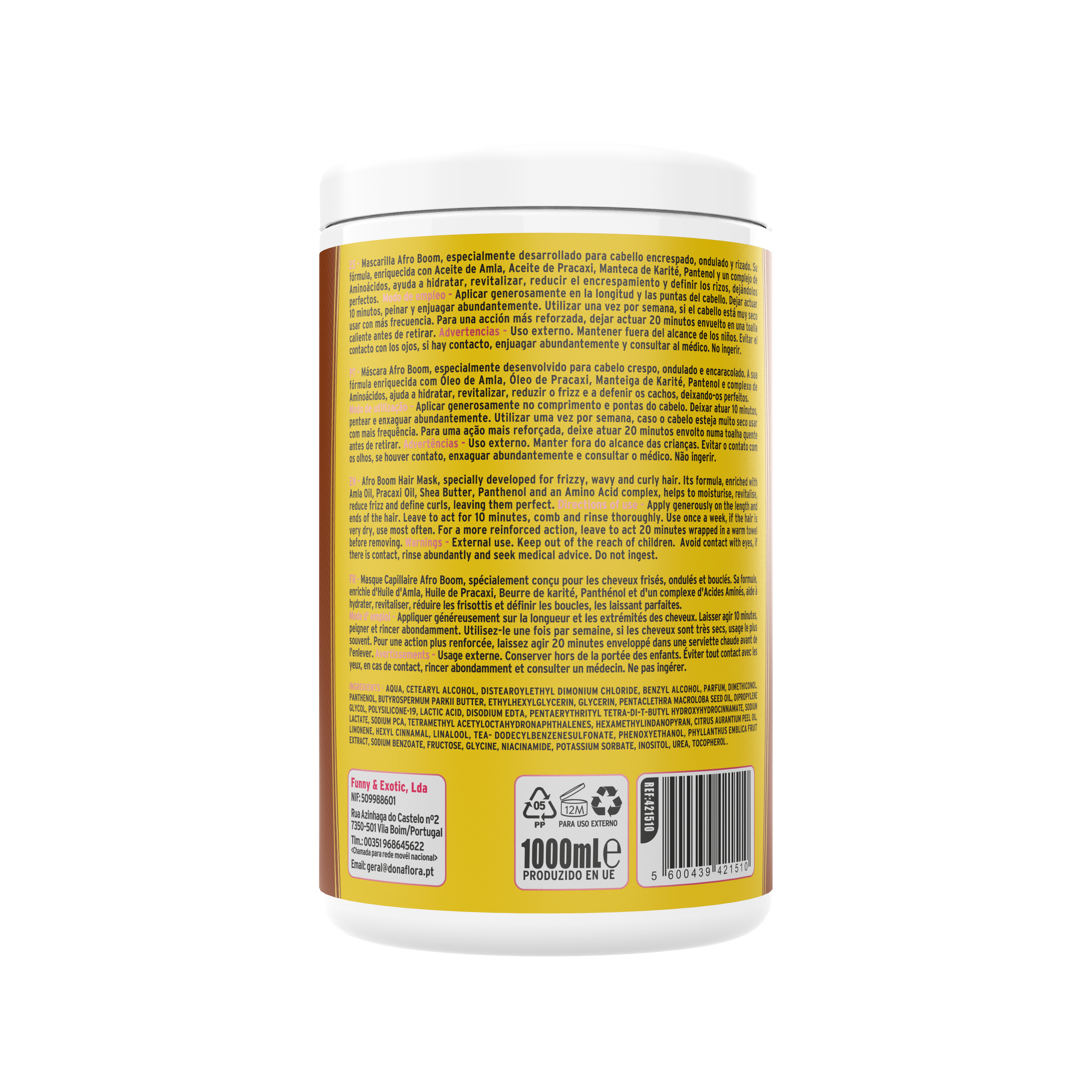 Dona Flora Afro Boom Máscara Definição & Hidratação 1kg
