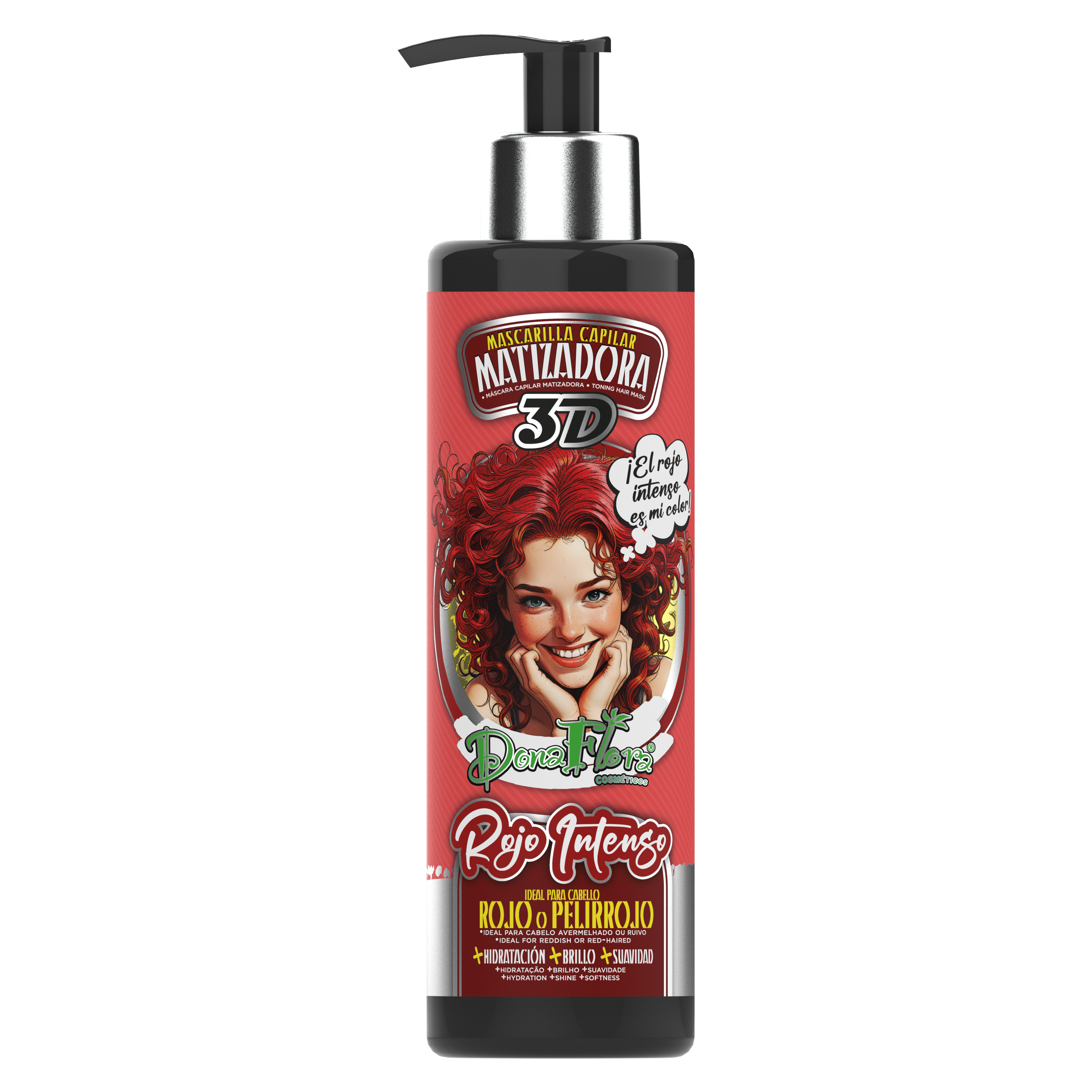 Dona Flora Matizadora 3D Vermelho Intenso Pigmento & Brilho 300ml
